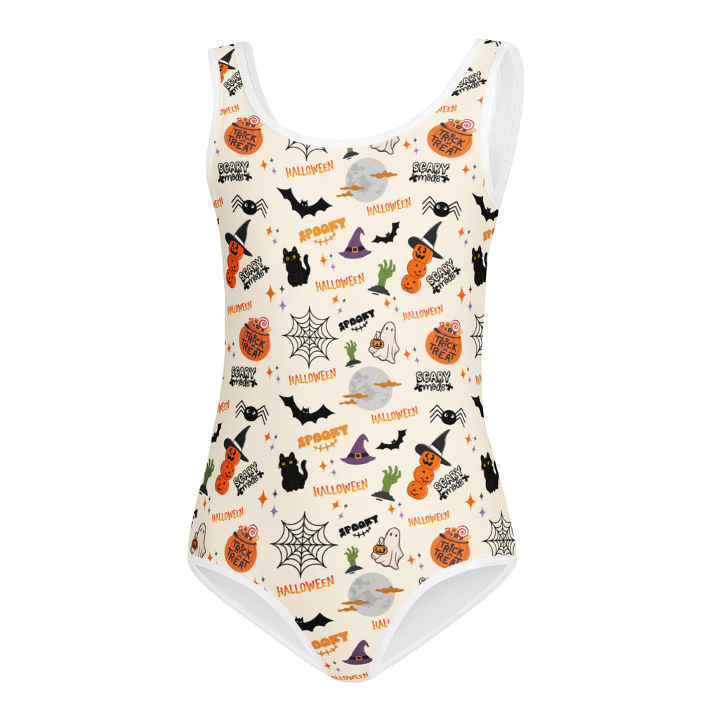 Girls Spooky Halloween Themed Leotard – Buttery-Soft, Quick-Dry 4-Way Stretch Comfort for Dance & Gymnastics