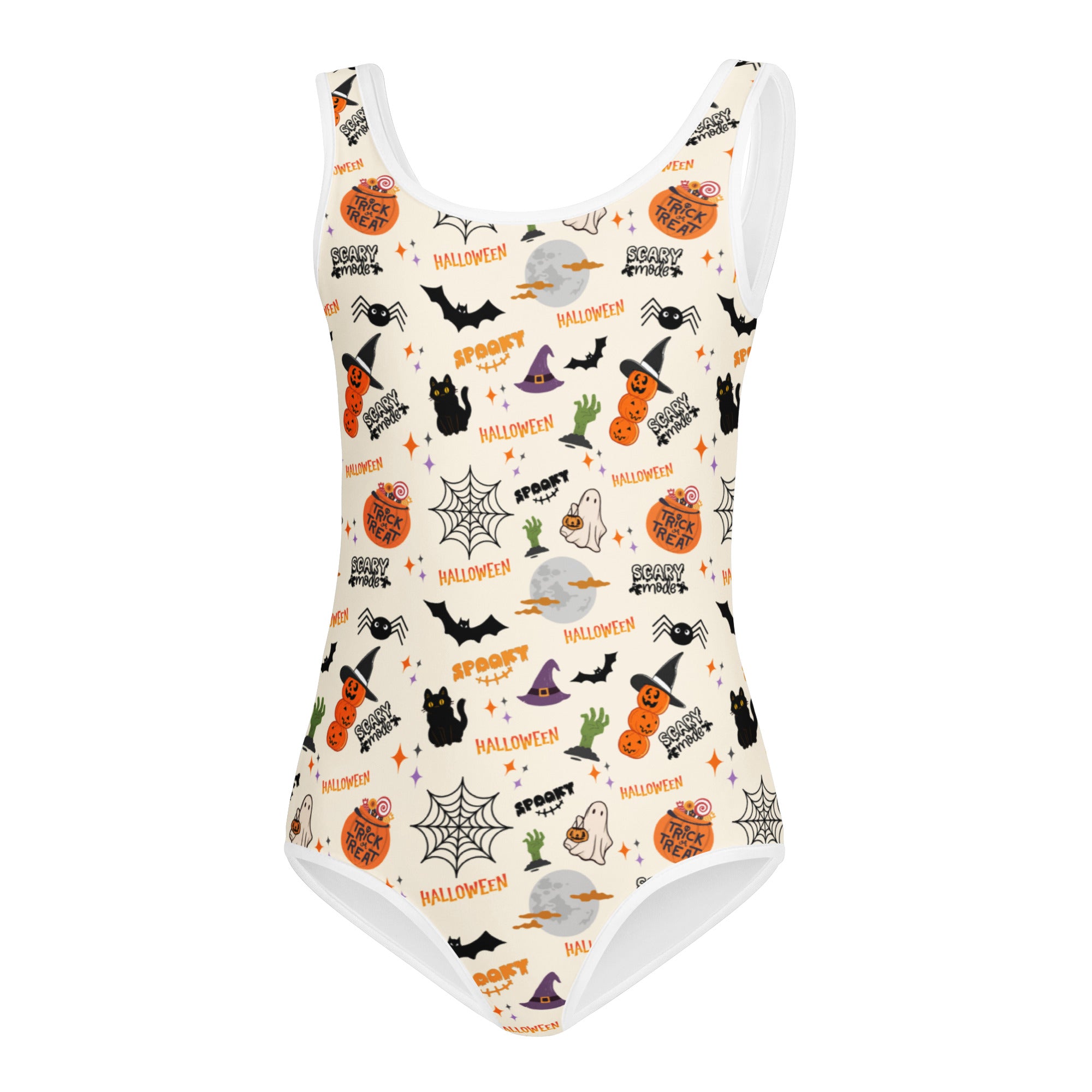 Girls Spooky Halloween Themed Leotard – Buttery-Soft, Quick-Dry 4-Way Stretch Comfort for Dance & Gymnastics