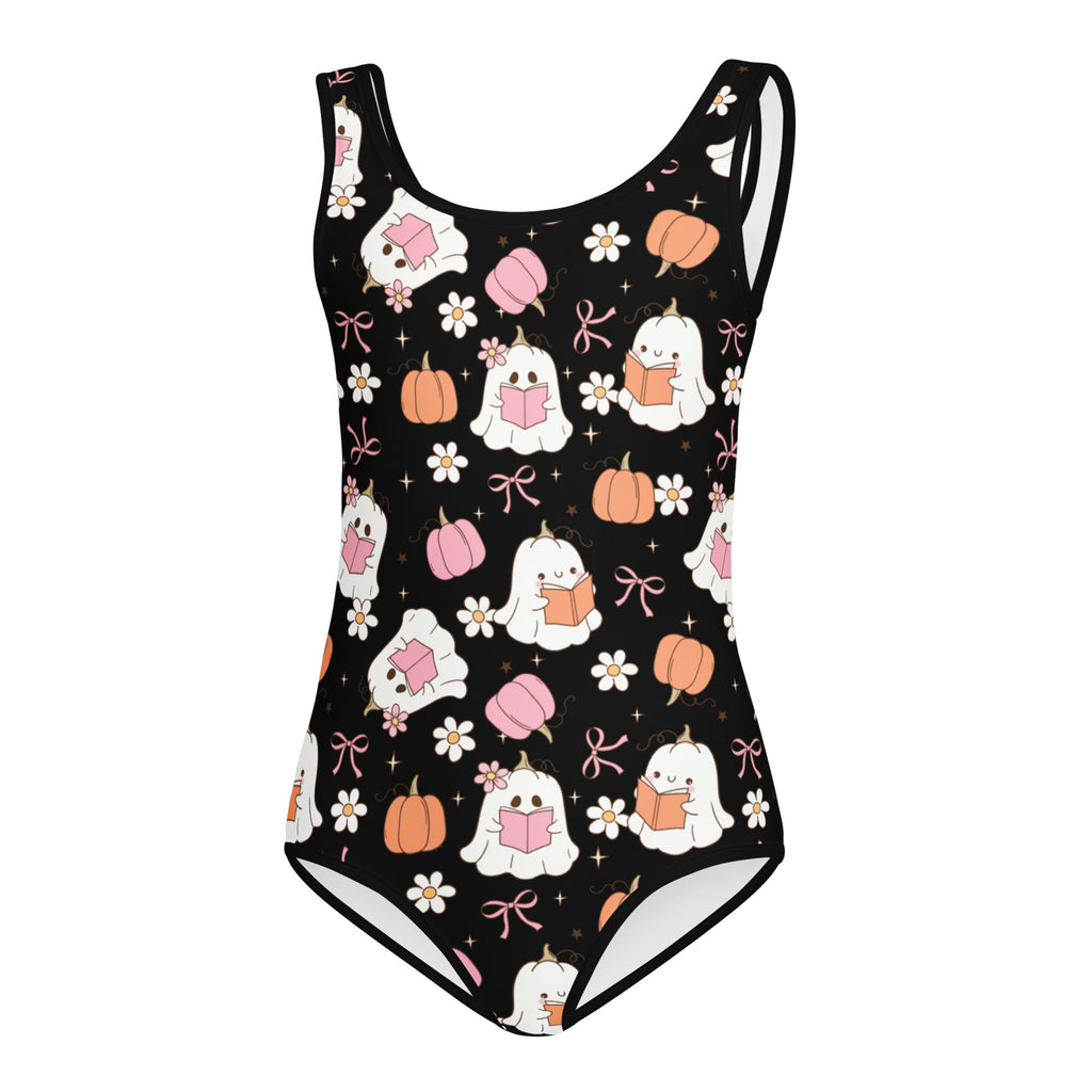 Girls Cute Ghost Halloween Leotard – Buttery-Soft, Quick-Dry 4-Way Stretch Comfort for Dance & Gymnastics