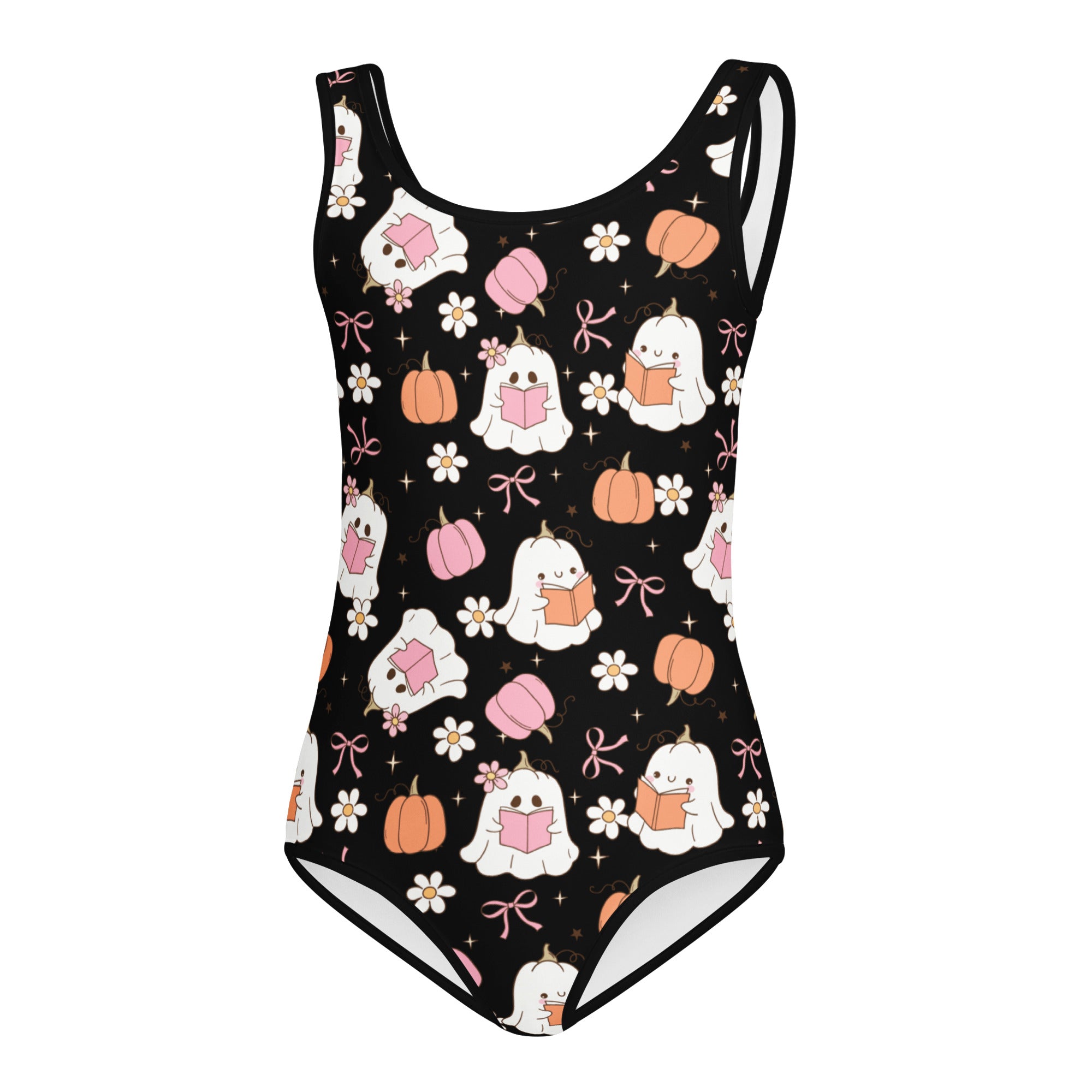 Girls Cute Ghost Halloween Leotard – Buttery-Soft, Quick-Dry 4-Way Stretch Comfort for Dance & Gymnastics