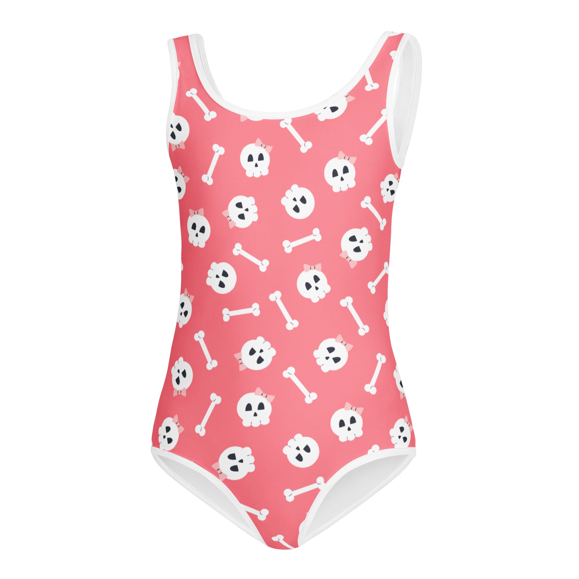 Girls Pink Skulls Halloween Leotard – Buttery-Soft, Quick-Dry 4-Way Stretch Comfort for Dance & Gymnastics