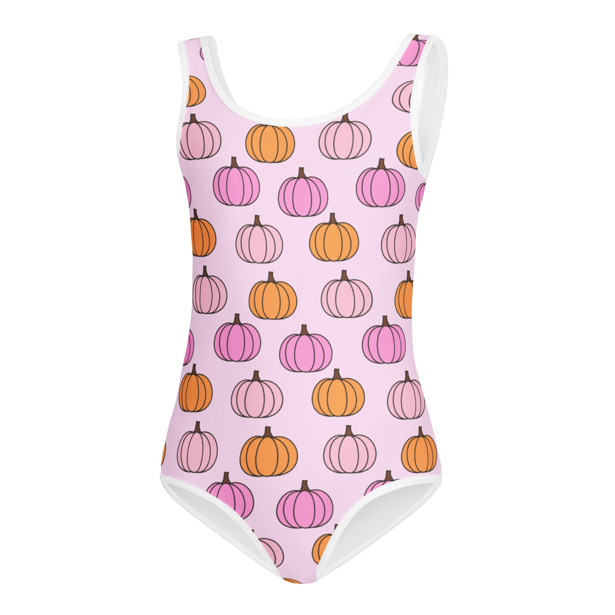 Girls Pink Orange Pumpkin Fall Leotard – Buttery-Soft, Quick-Dry 4-Way Stretch Comfort for Dance & Gymnastics