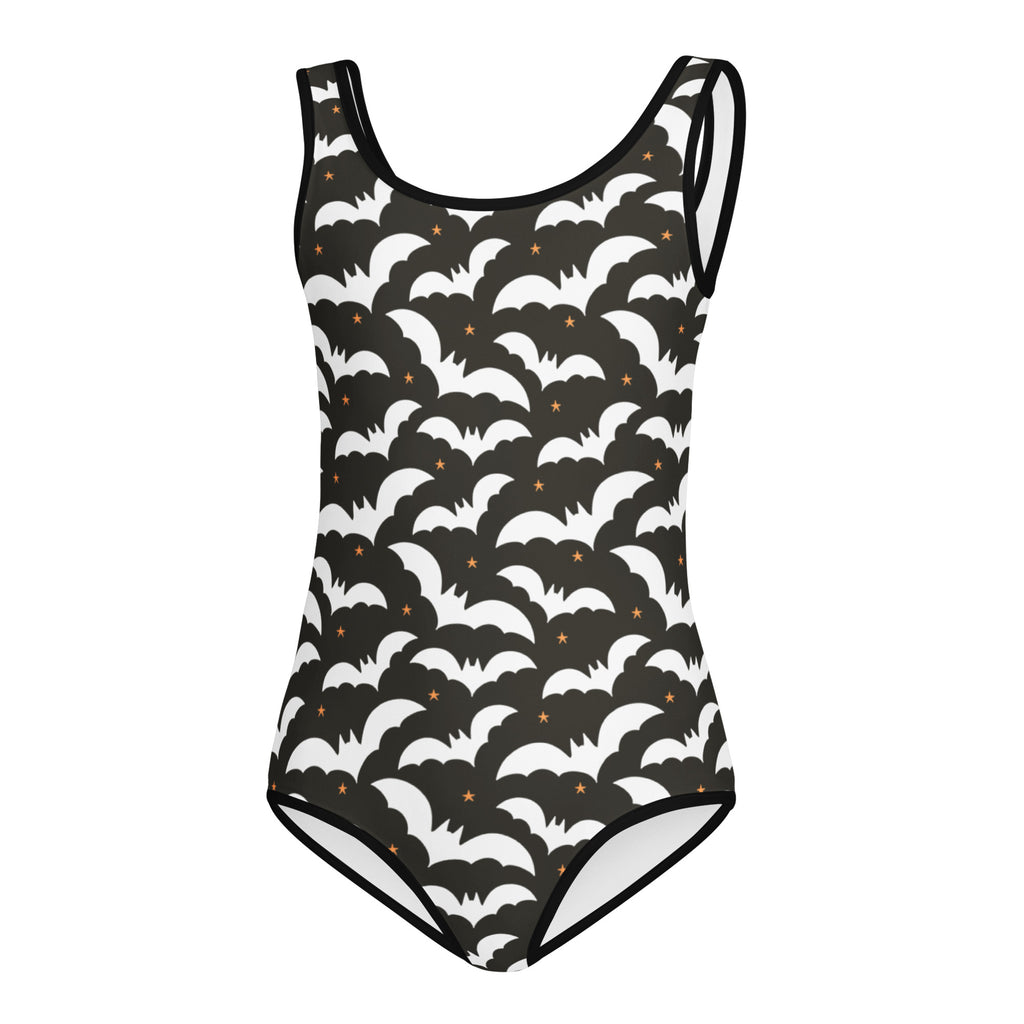 Girls Brown White Bat Halloween Leotard – Buttery-Soft, Quick-Dry 4-Way Stretch Comfort for Dance & Gymnastics