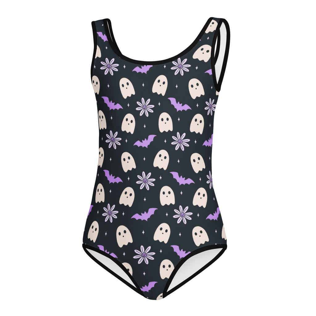 Girls Purple Floral Halloween Leotard – Buttery-Soft, Quick-Dry 4-Way Stretch Comfort for Dance & Gymnastics