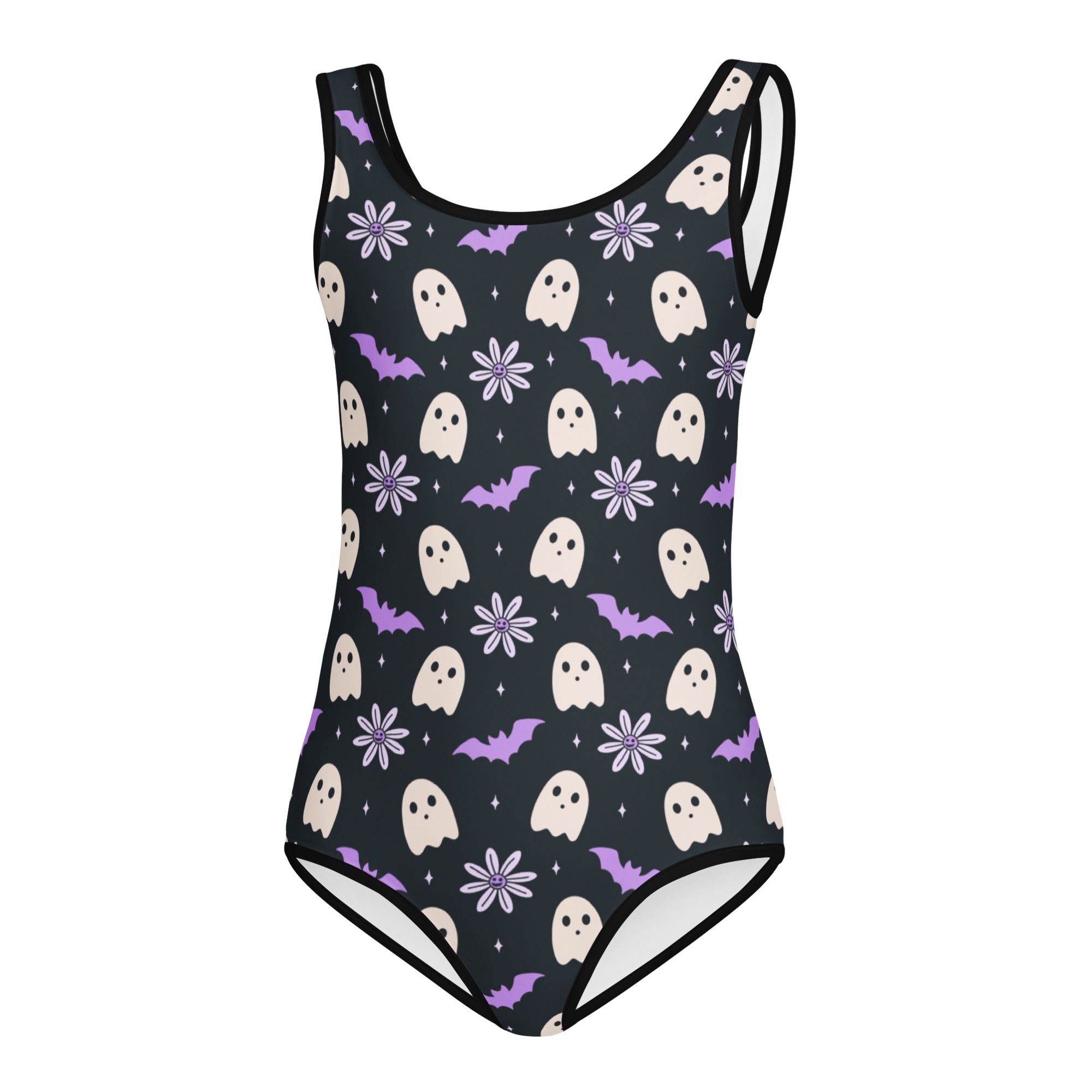 Girls Purple Floral Halloween Leotard – Buttery-Soft, Quick-Dry 4-Way Stretch Comfort for Dance & Gymnastics