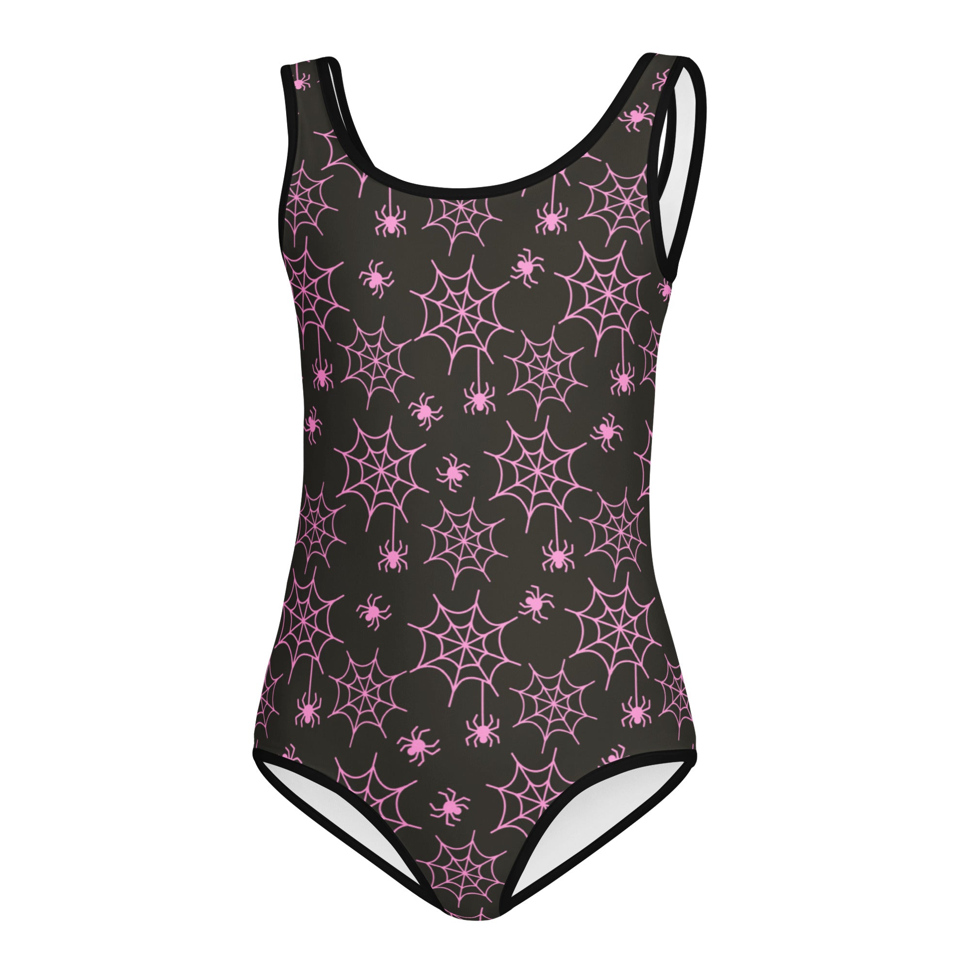 Girls Pink Spider Web Halloween Leotard – Buttery-Soft, Quick-Dry 4-Way Stretch Comfort for Dance & Gymnastics