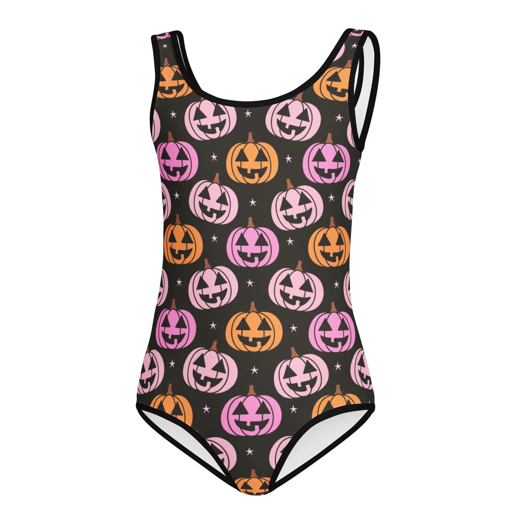 Girls Pink & Orange Pumpkin Halloween Leotard – Buttery-Soft, Quick-Dry 4-Way Stretch Comfort for Dance & Gymnastics