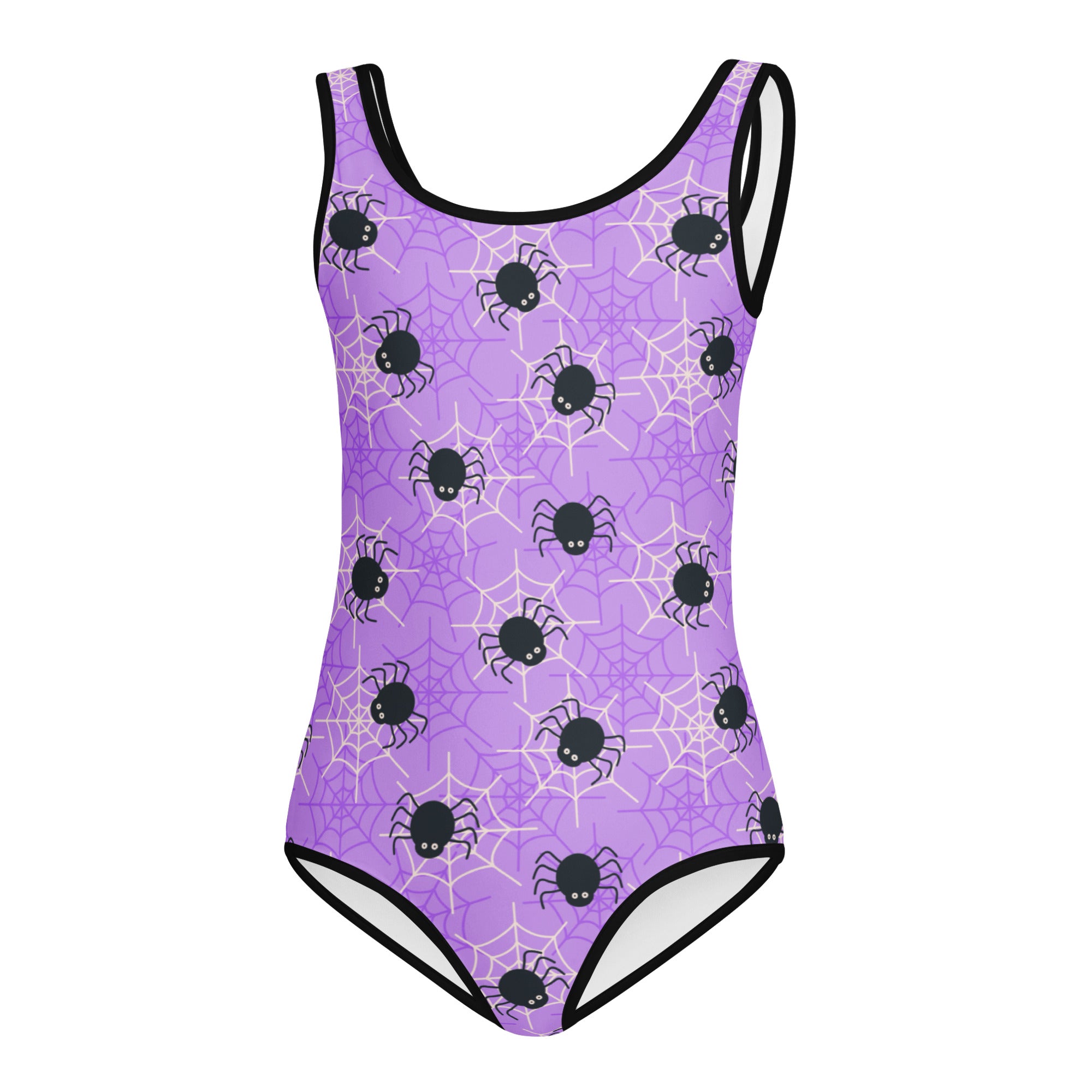 Girls Purple Spider Web Halloween Leotard – Buttery-Soft, Quick-Dry 4-Way Stretch Comfort for Dance & Gymnastics