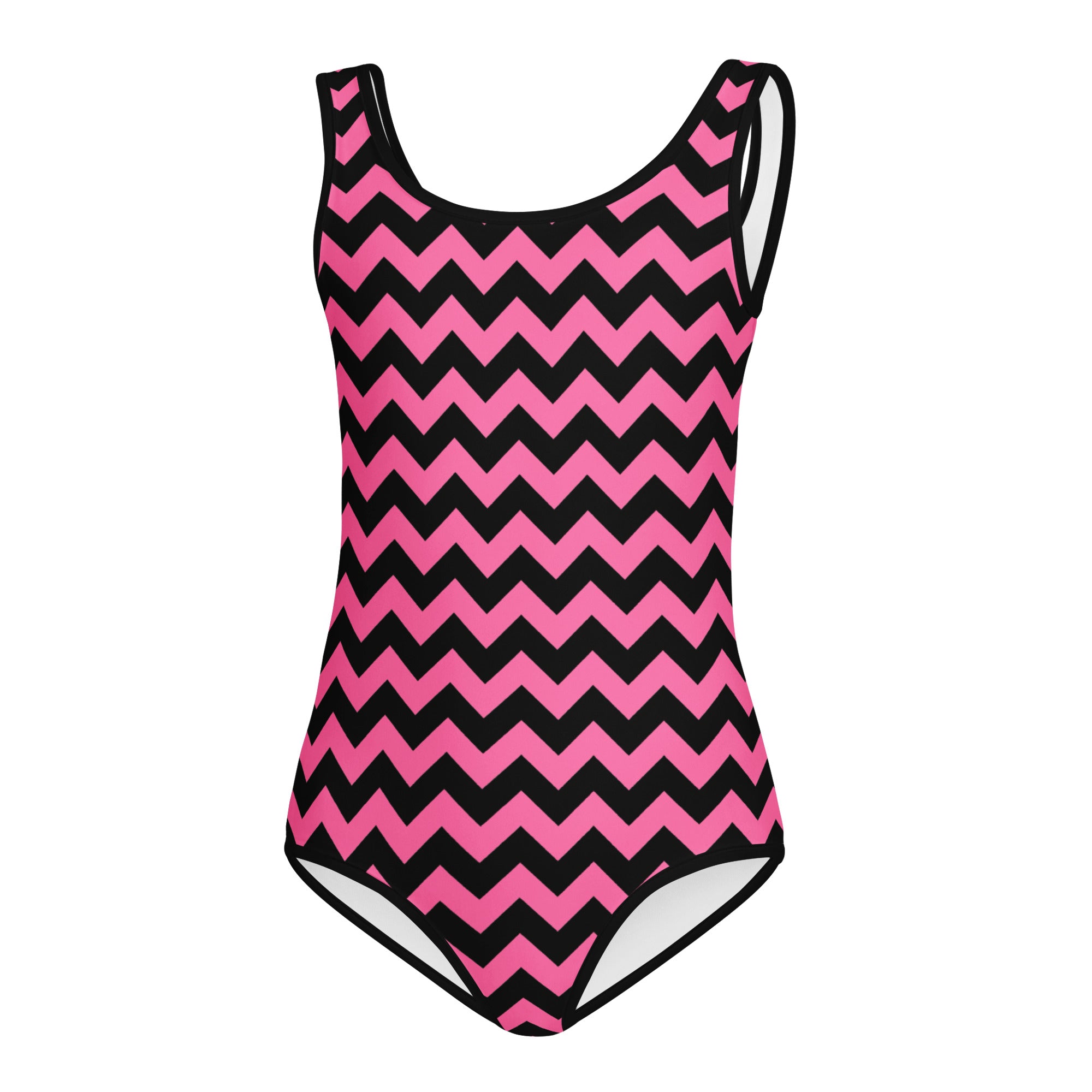 Girls Pink Chevron Halloween Leotard – Buttery-Soft, Quick-Dry 4-Way Stretch Comfort for Dance & Gymnastics