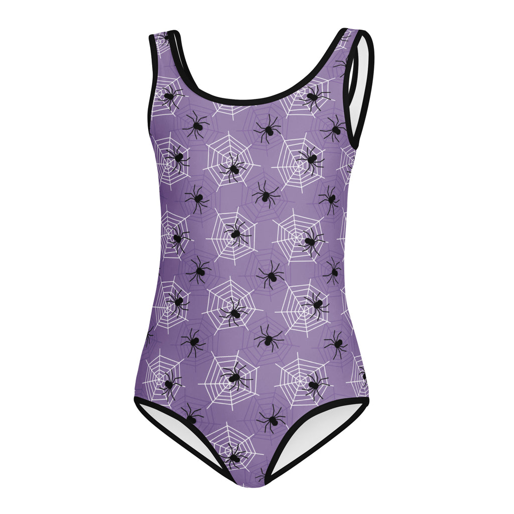 Girls Purple Spider Web Halloween Leotard – Buttery-Soft, Quick-Dry 4-Way Stretch Comfort for Dance & Gymnastics