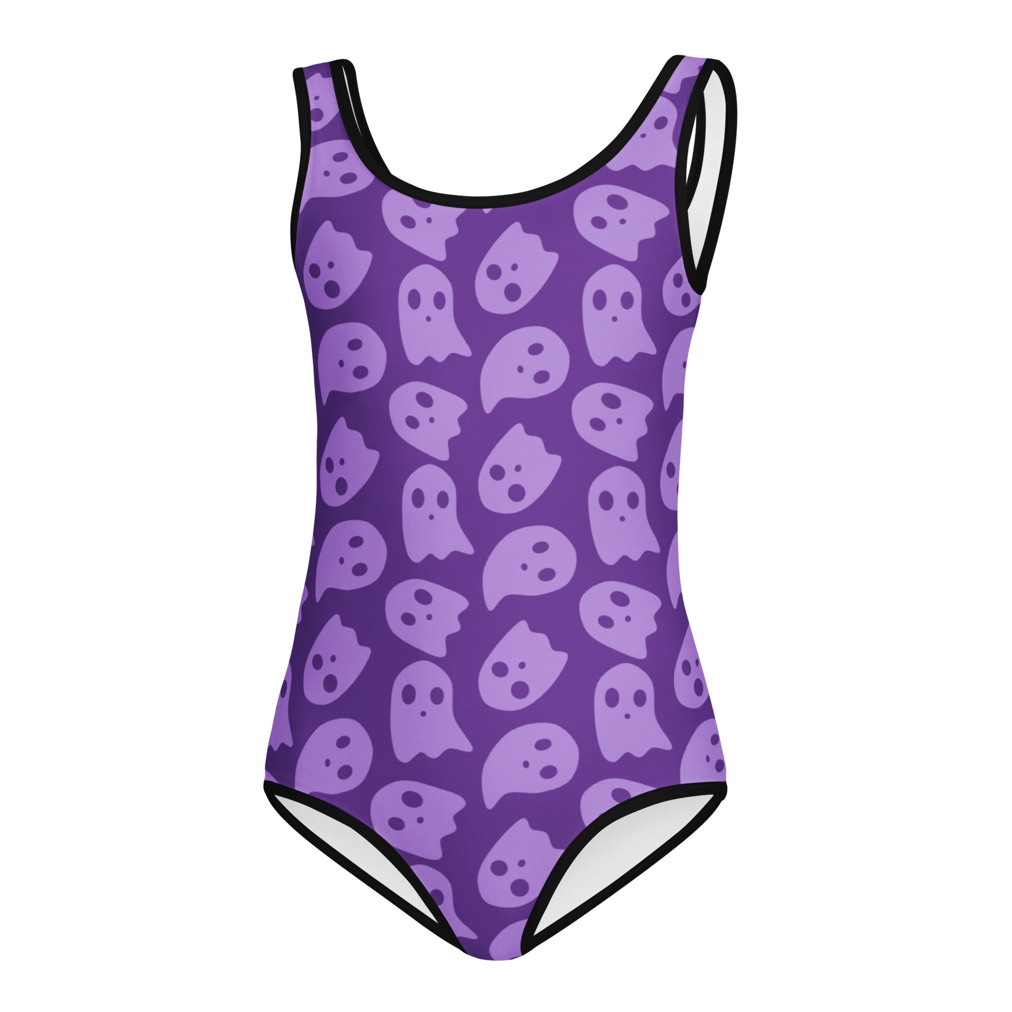 Girls Purple Ghost Halloween Leotard – Buttery-Soft, Quick-Dry 4-Way Stretch Comfort for Dance & Gymnastics