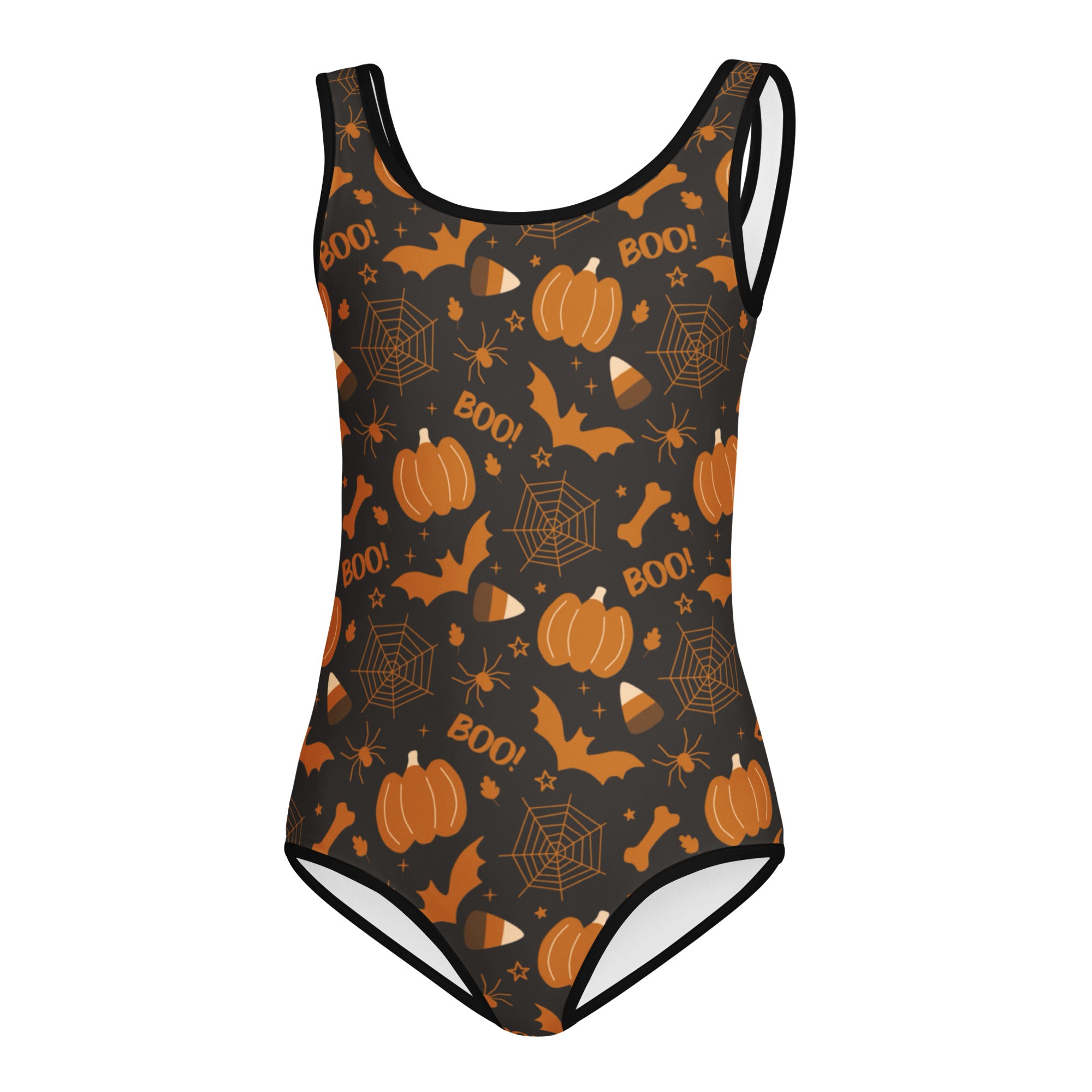 Girls Pumpkin Bat Halloween Leotard – Buttery-Soft, Quick-Dry 4-Way Stretch Comfort for Dance & Gymnastics