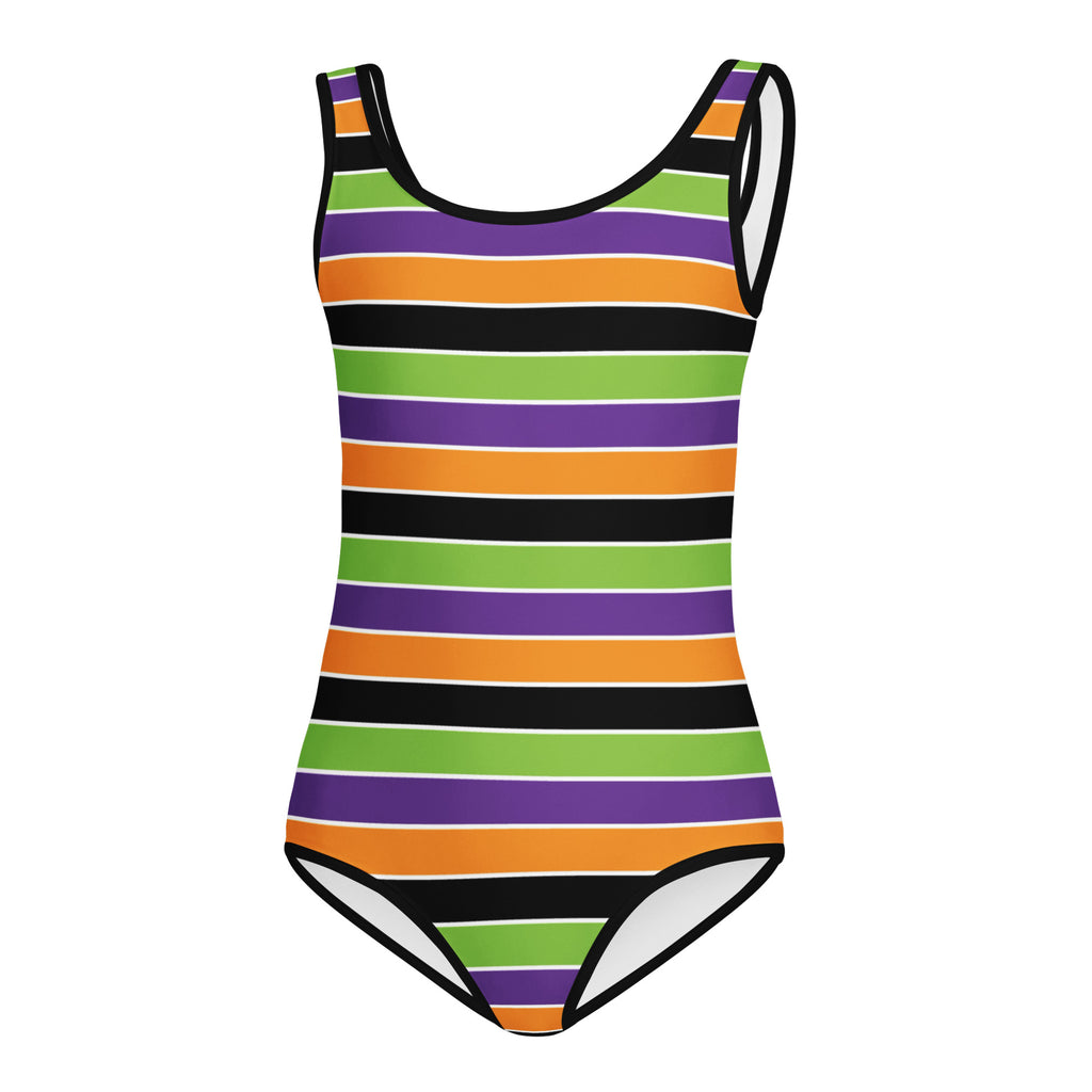 Girls Halloween Striped Leotard – Buttery-Soft, Quick-Dry 4-Way Stretch Comfort for Dance & Gymnastics