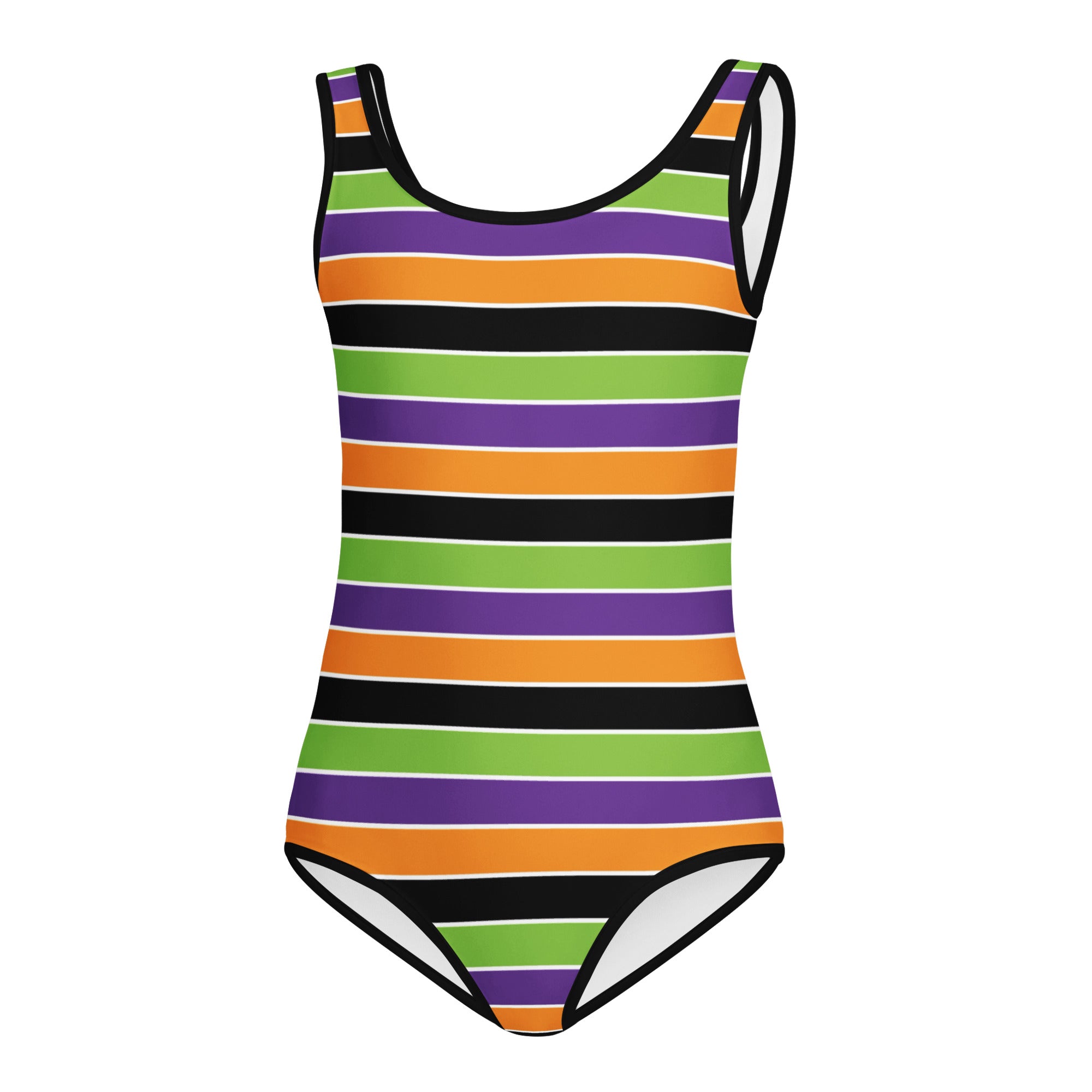 Girls Halloween Striped Leotard – Buttery-Soft, Quick-Dry 4-Way Stretch Comfort for Dance & Gymnastics
