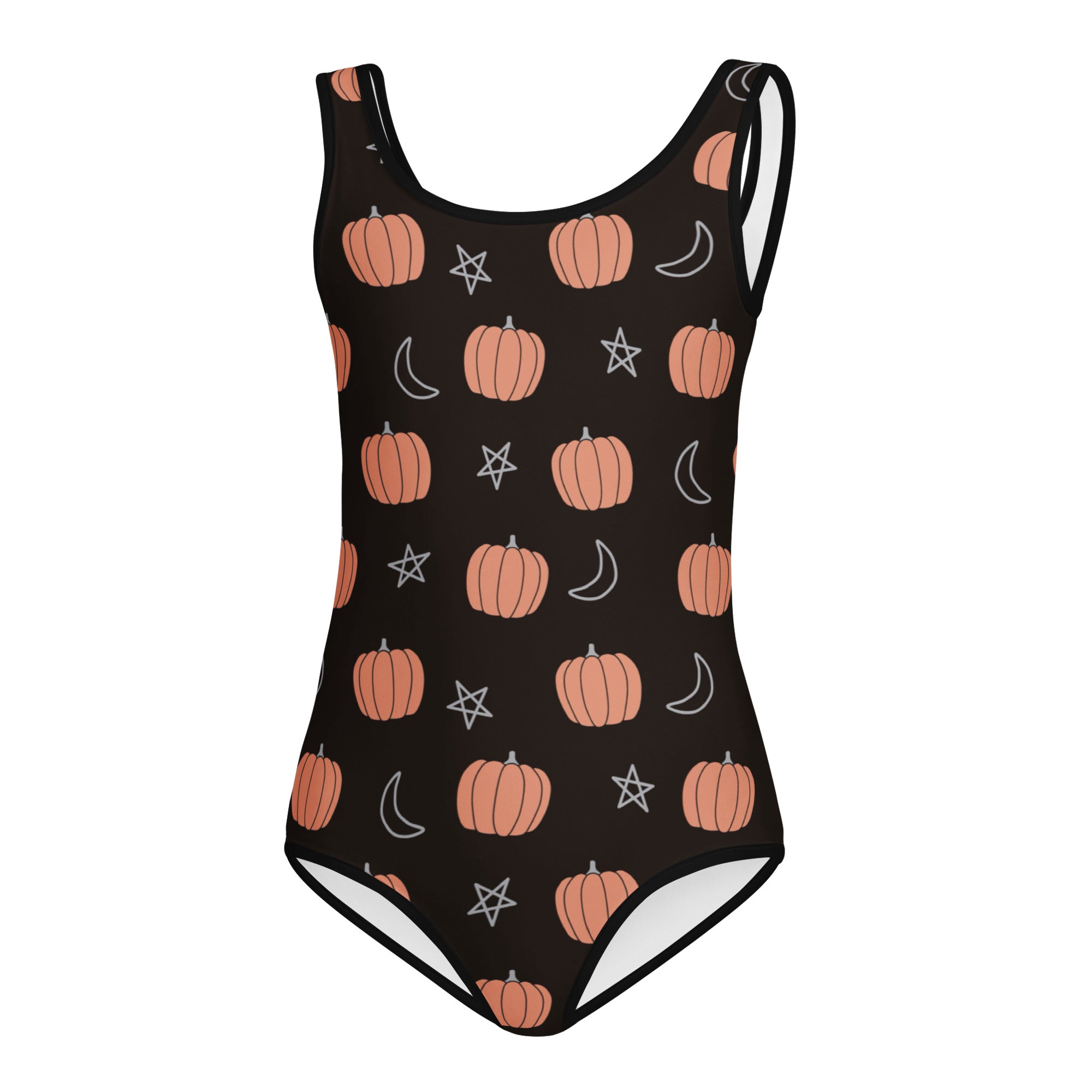 Girls Pumpkin Moon & Stars Halloween Leotard – Buttery-Soft, Quick-Dry 4-Way Stretch Comfort for Dance & Gymnastics
