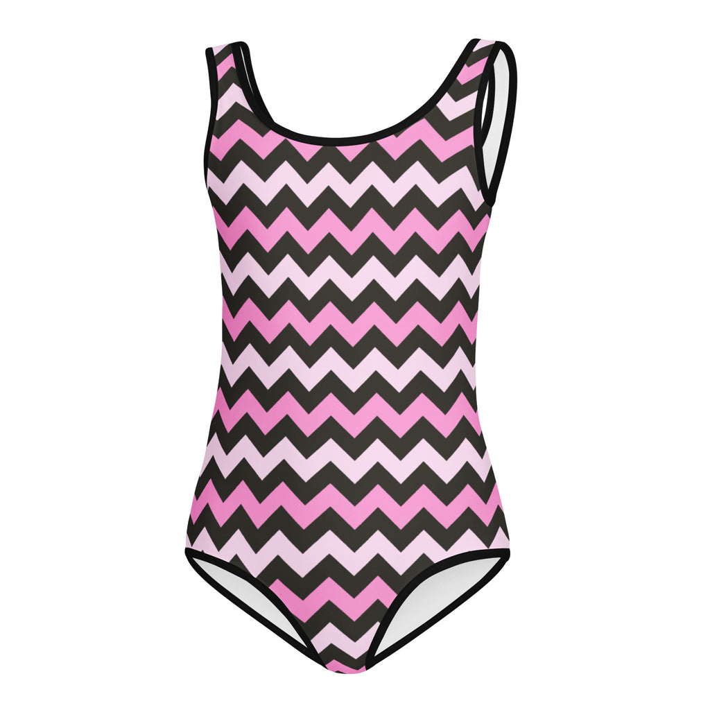 Girls Pink Chevron Leotard – Buttery-Soft, Quick-Dry 4-Way Stretch Comfort for Dance & Gymnastics