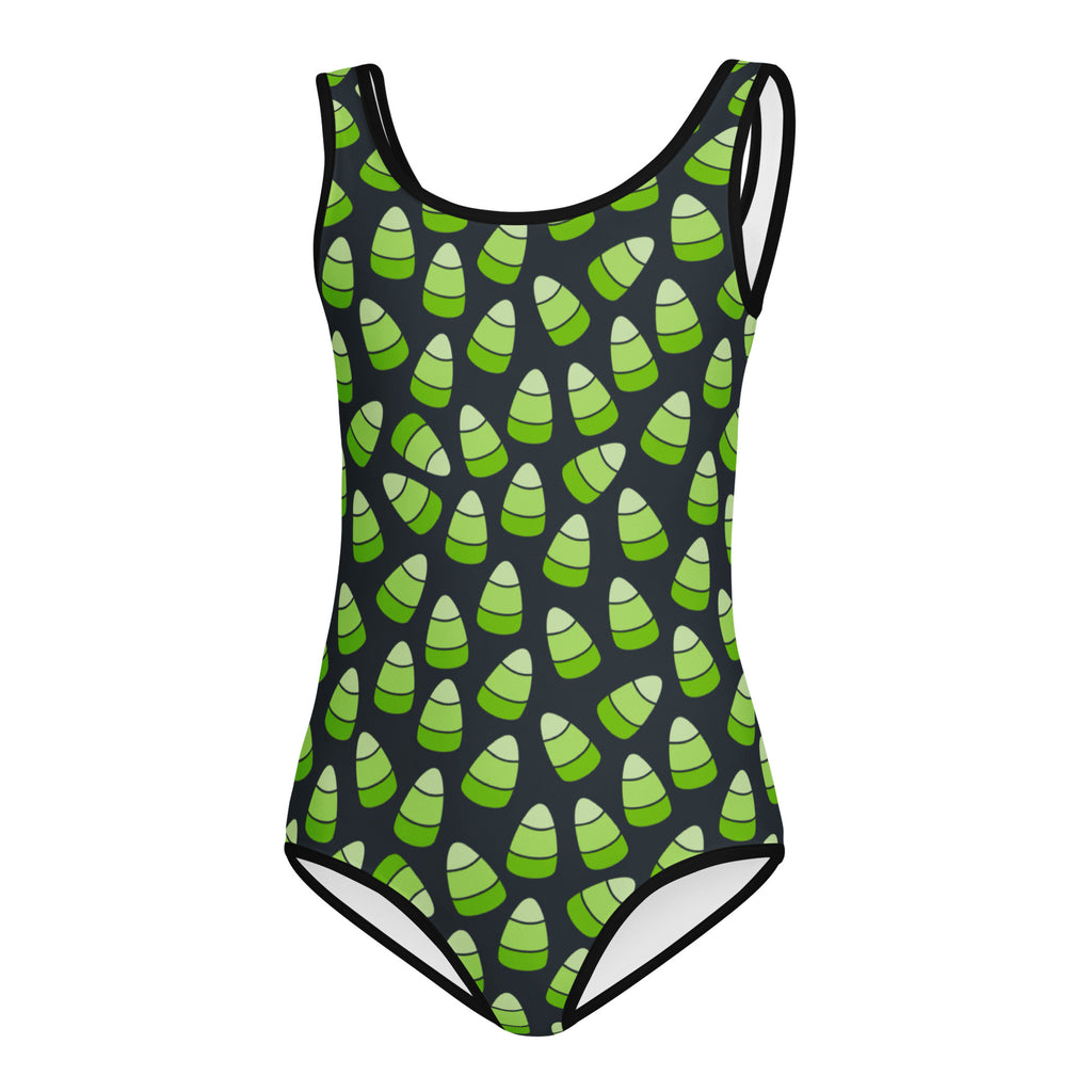 Girls Green Candy Corn Halloween Leotard – Buttery-Soft, Quick-Dry 4-Way Stretch Comfort for Dance & Gymnastics