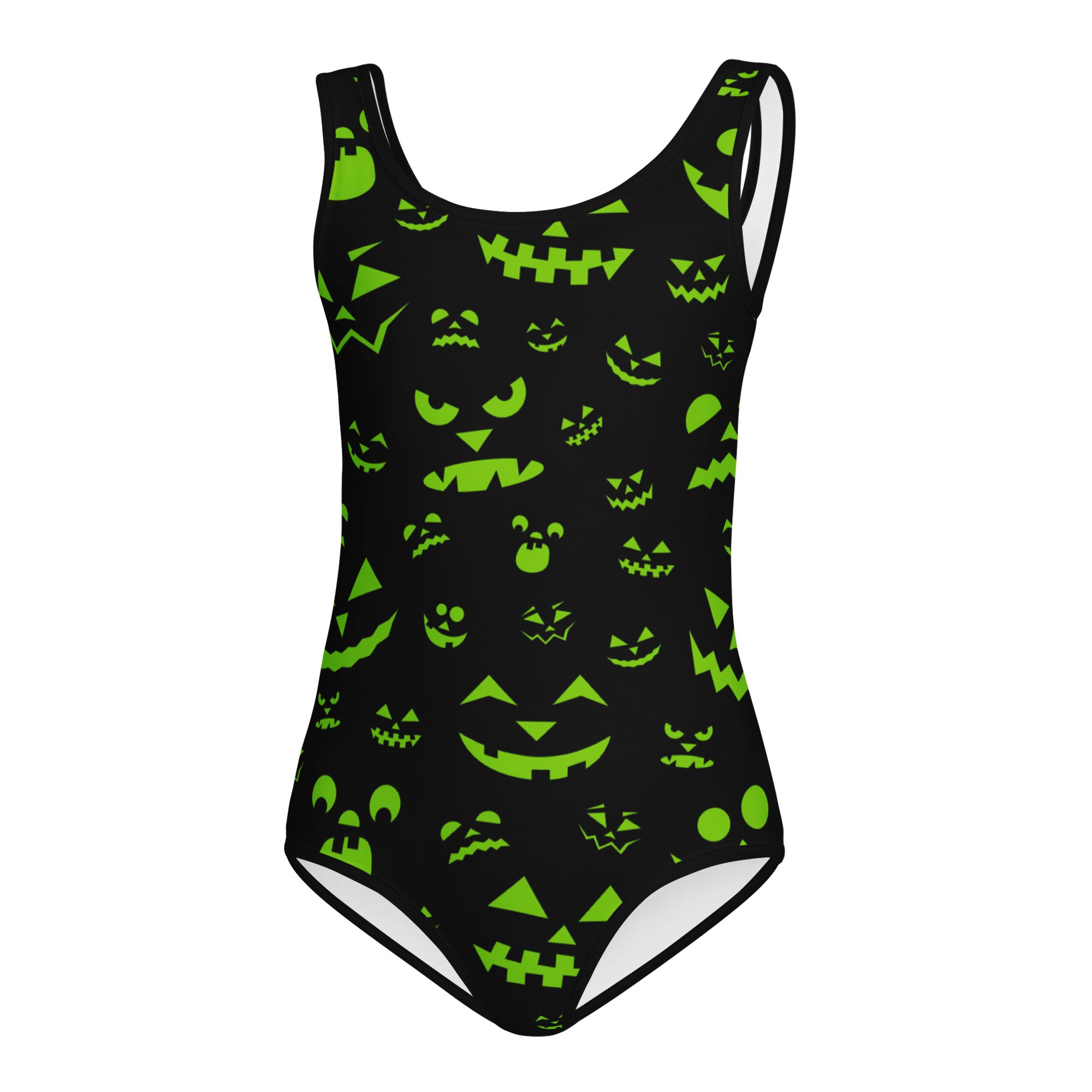 Girls Neon Green Jack O’ Lantern Halloween Leotard – Buttery-Soft, Quick-Dry 4-Way Stretch Comfort for Dance & Gymnastics