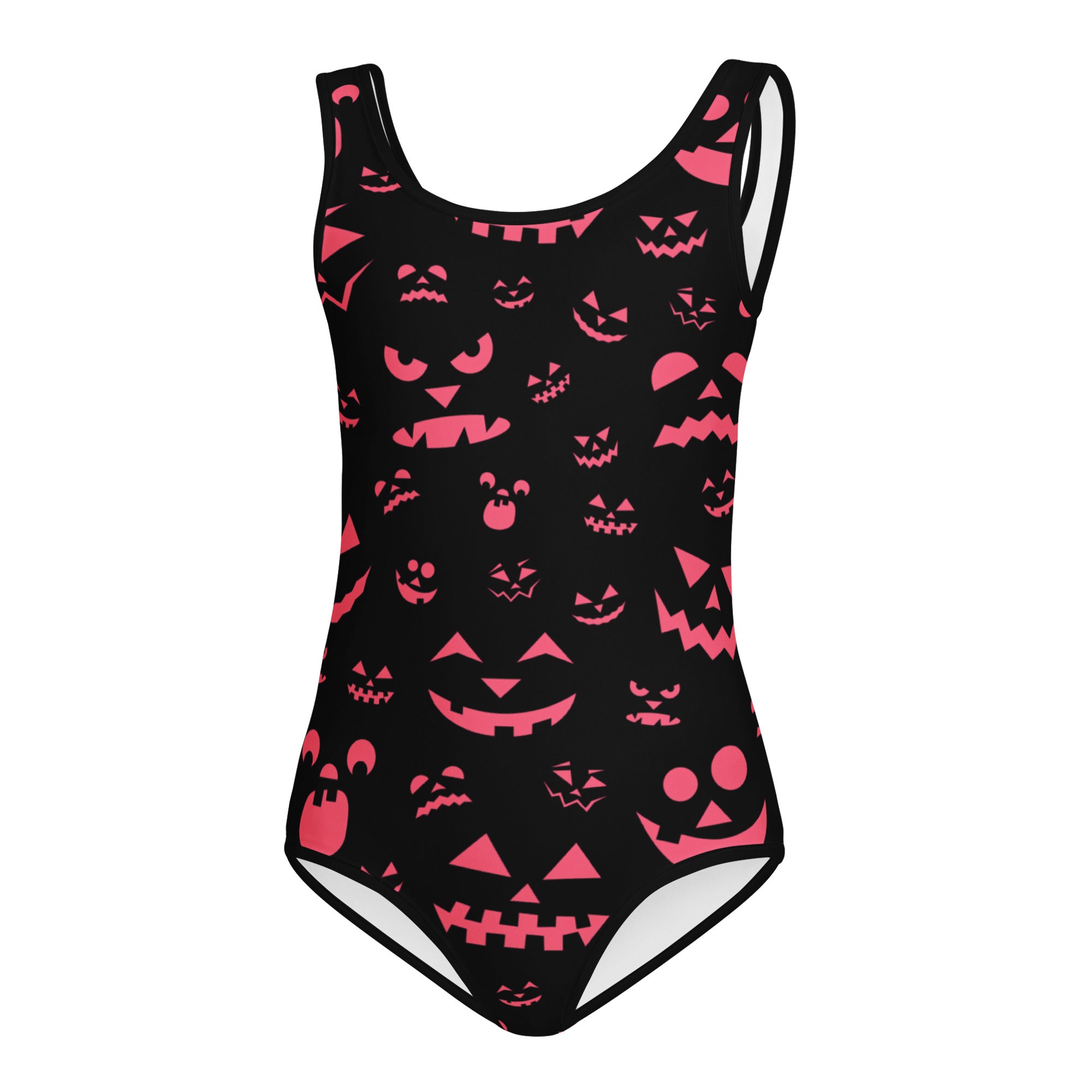 Girls Neon Pink Jack O’ Lantern Halloween Leotard – Buttery-Soft, Quick-Dry 4-Way Stretch Comfort for Dance & Gymnastics