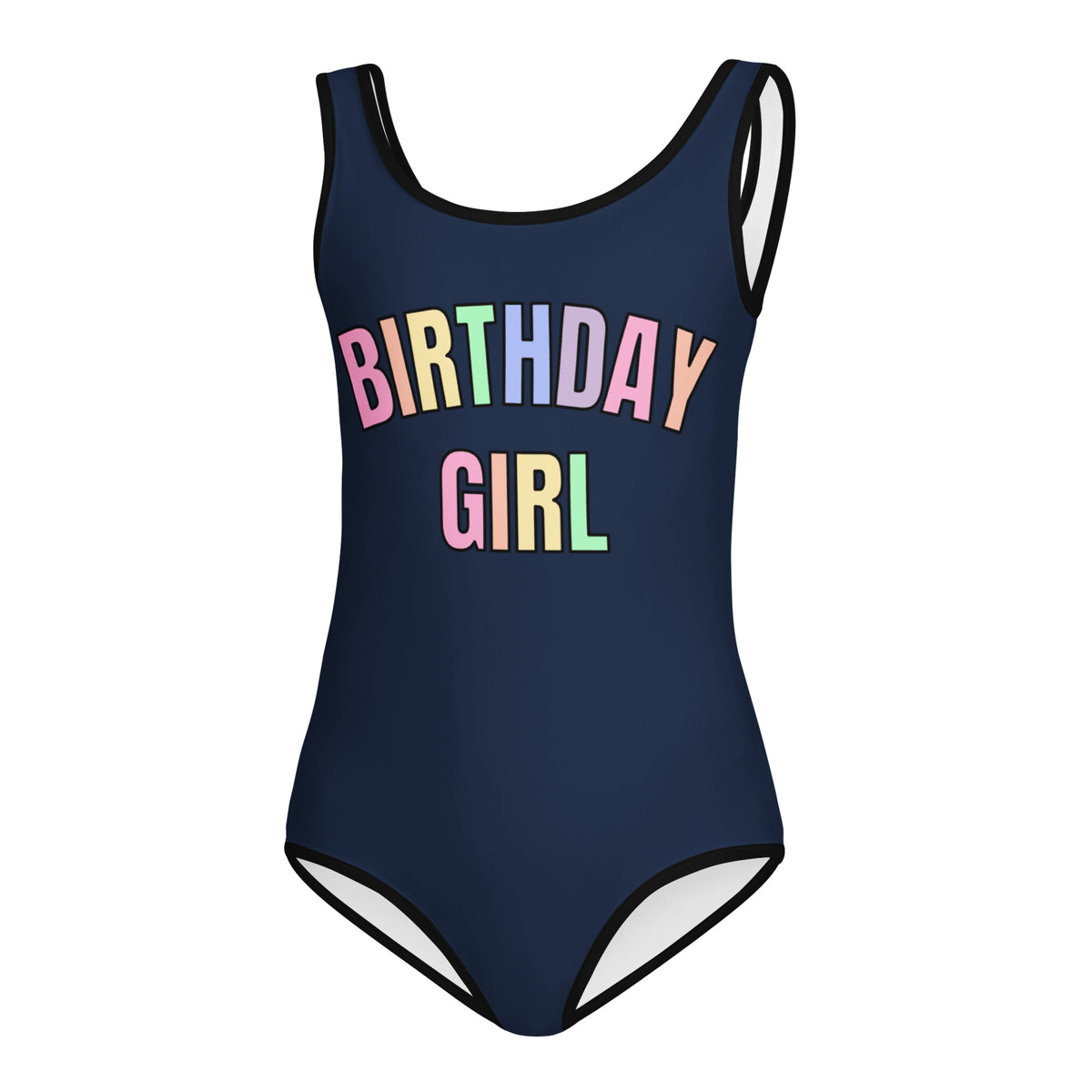 Birthday Girl Pastel Rainbow Font Leotard – Buttery Soft, Quick Dry 4-Way Stretch Comfort for Dance & Gymnastics