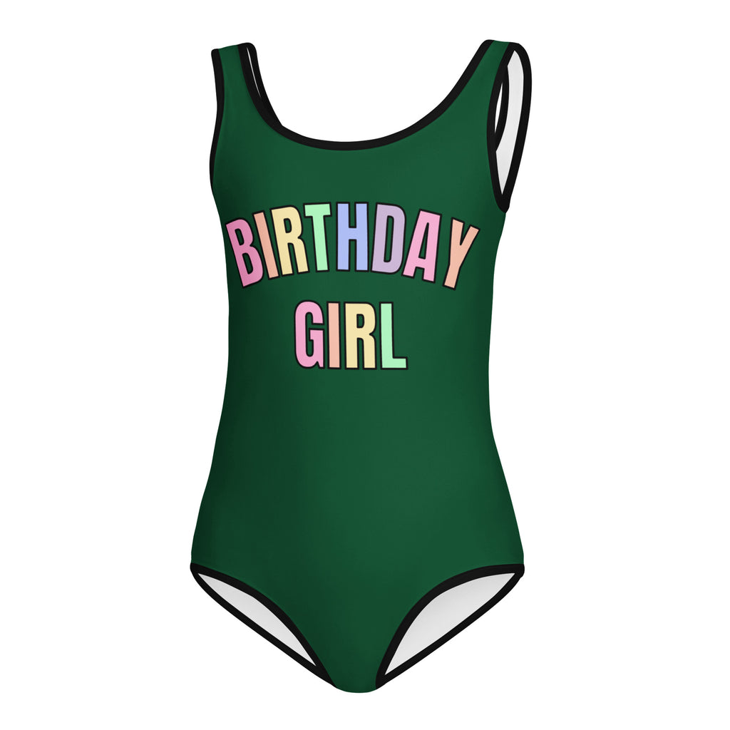 Birthday Girl Pastel Rainbow Font Leotard – Buttery Soft, Quick Dry 4-Way Stretch Comfort for Dance & Gymnastics