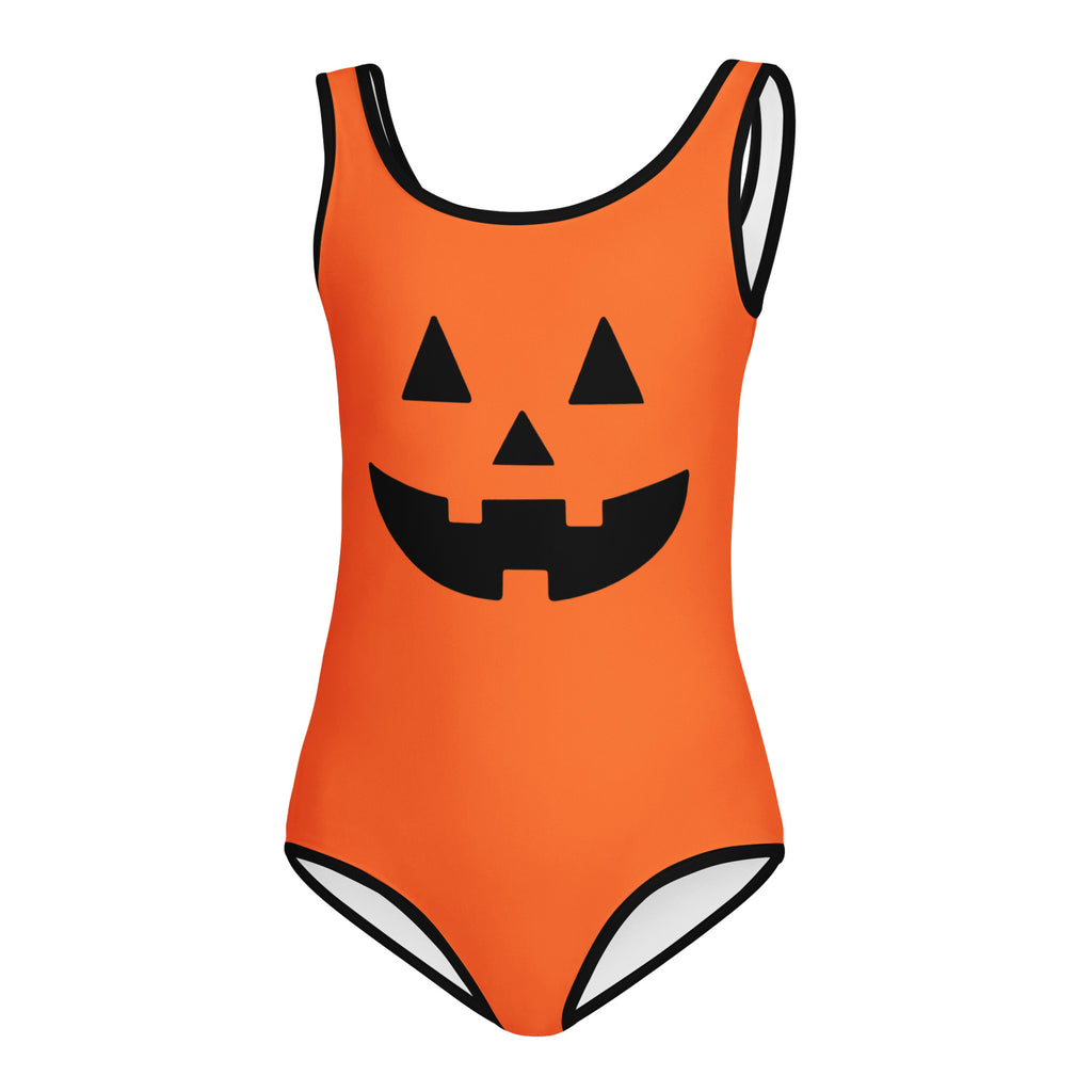 Girls Orange Jack O’ Lantern Halloween Leotard – Buttery-Soft, Quick-Dry 4-Way Stretch Comfort for Dance & Gymnastics