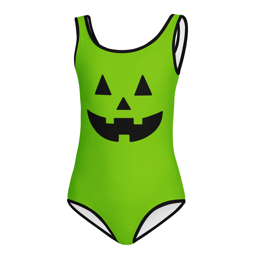 Girls Green Jack O’ Lantern Halloween Leotard – Buttery-Soft, Quick-Dry 4-Way Stretch Comfort for Dance & Gymnastics
