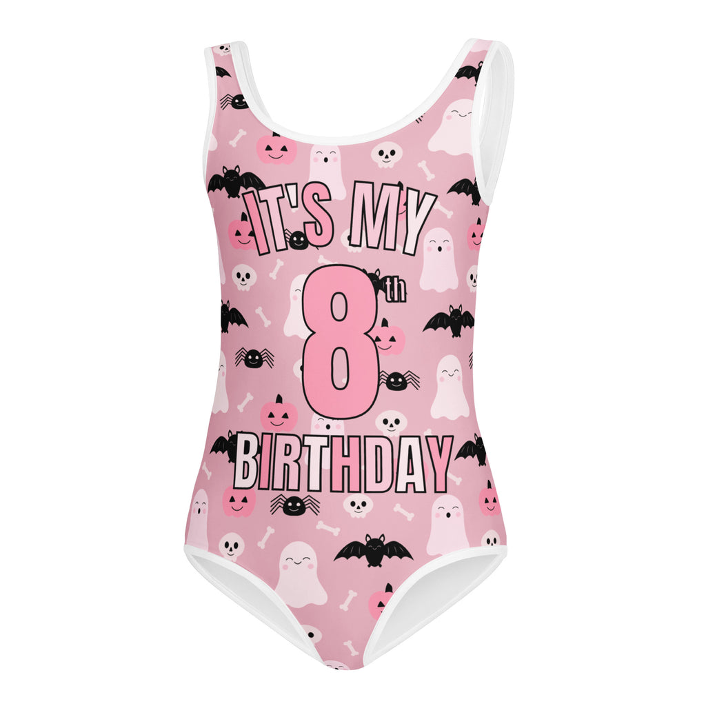 Girls Pink Halloween Custom Age It's My Birthday Leotard – Buttery-Soft, Quick-Dry 4-Way Stretch Comfort for Dance & Gymnastics