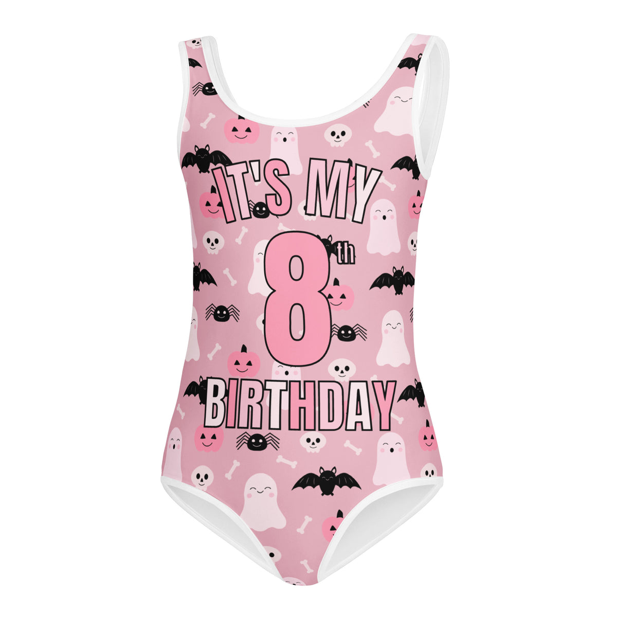 Girls Pink Halloween Custom Age It's My Birthday Leotard – Buttery-Soft, Quick-Dry 4-Way Stretch Comfort for Dance & Gymnastics