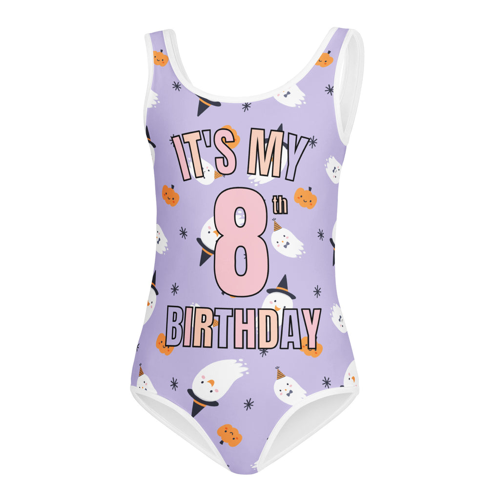 Girls Ghost Witch Halloween Custom Age It's My Birthday Leotard – Buttery-Soft, Quick-Dry 4-Way Stretch Comfort for Dance & Gymnastics