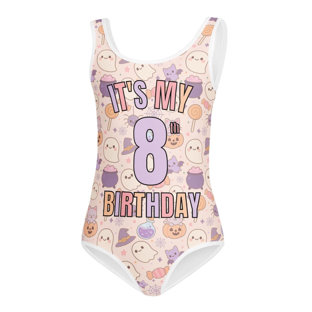 Girls Colorful Halloween Custom Age It's My Birthday Leotard – Buttery-Soft, Quick-Dry 4-Way Stretch Comfort for Dance & Gymnastics