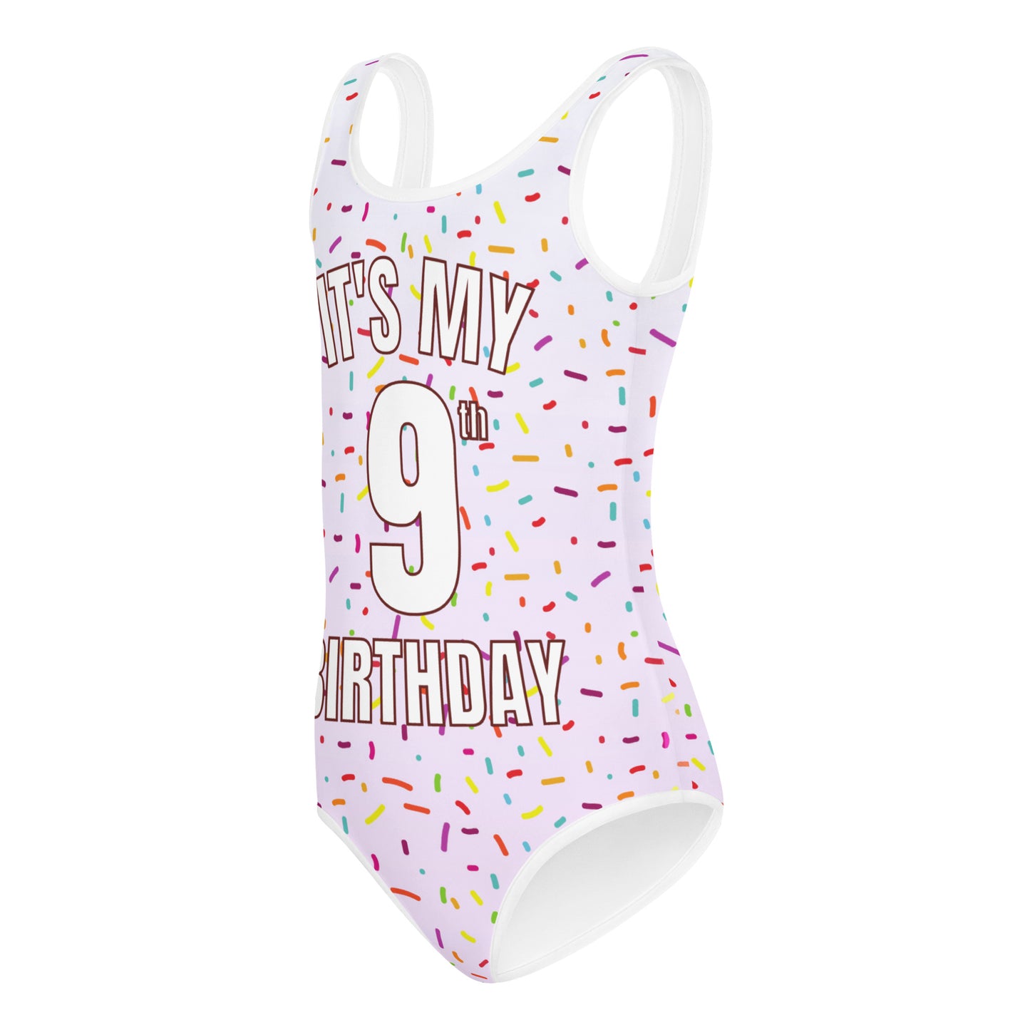 Girls Colorful Sprinkles Custom Age It's My Birthday Leotard With Name On Back