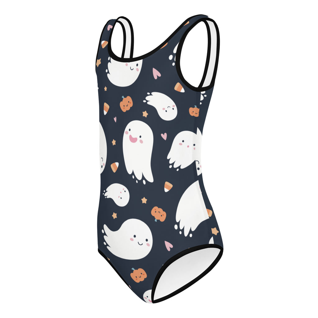 Girls Ghost and Candy Cane Halloween Buttery Soft Leotard - Quick Drying For Dance and Gymnastics