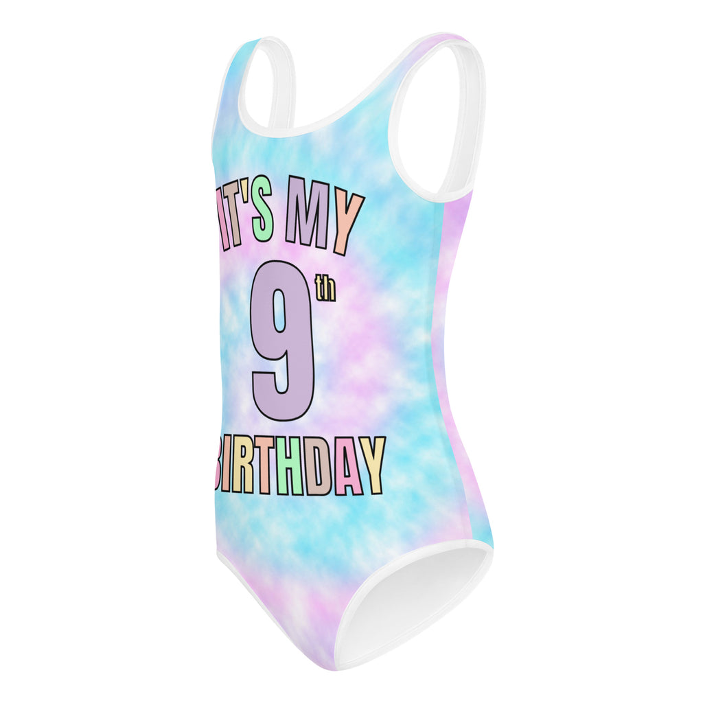 Girls Custom Age Faux Tie Dye Buttery Soft Leotard With Name On Back - Quick Drying For Dance and Gymnastics