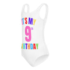 Girls Custom Age It's My Birthday Leotard - Quick Drying For Dance and Gymnastics