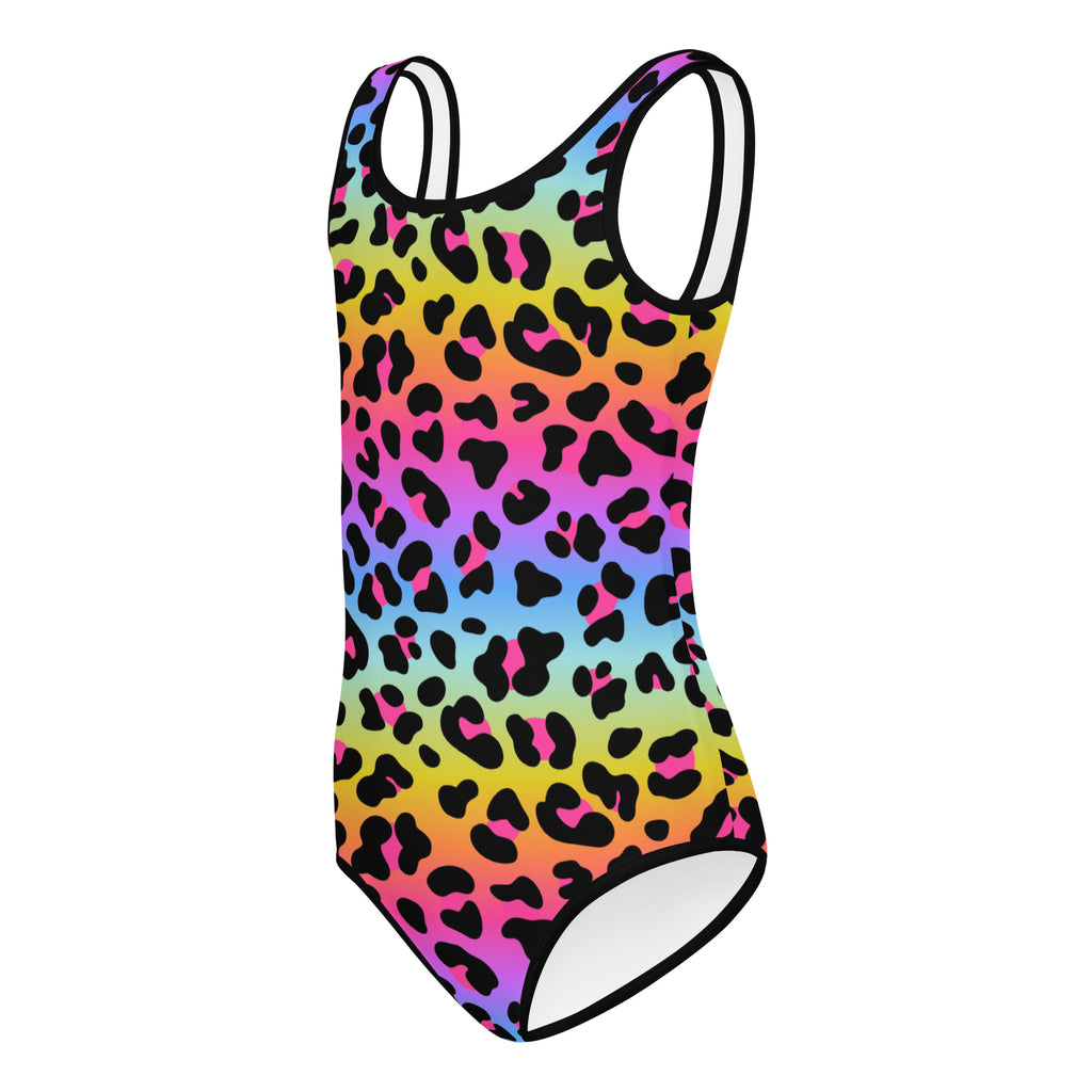 Girls Rainbow Cheetah Buttery Soft Leotard - Quick Drying For Dance and Gymnastics