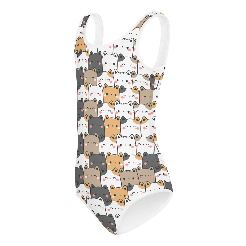 Girls Kawaii Cat Face Buttery Soft Leotard - Quick Drying For Dance and Gymnastics