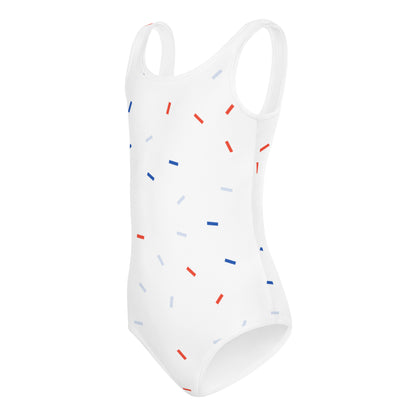 Girls Red White and Blue Confetti USA Buttery Soft Leotard