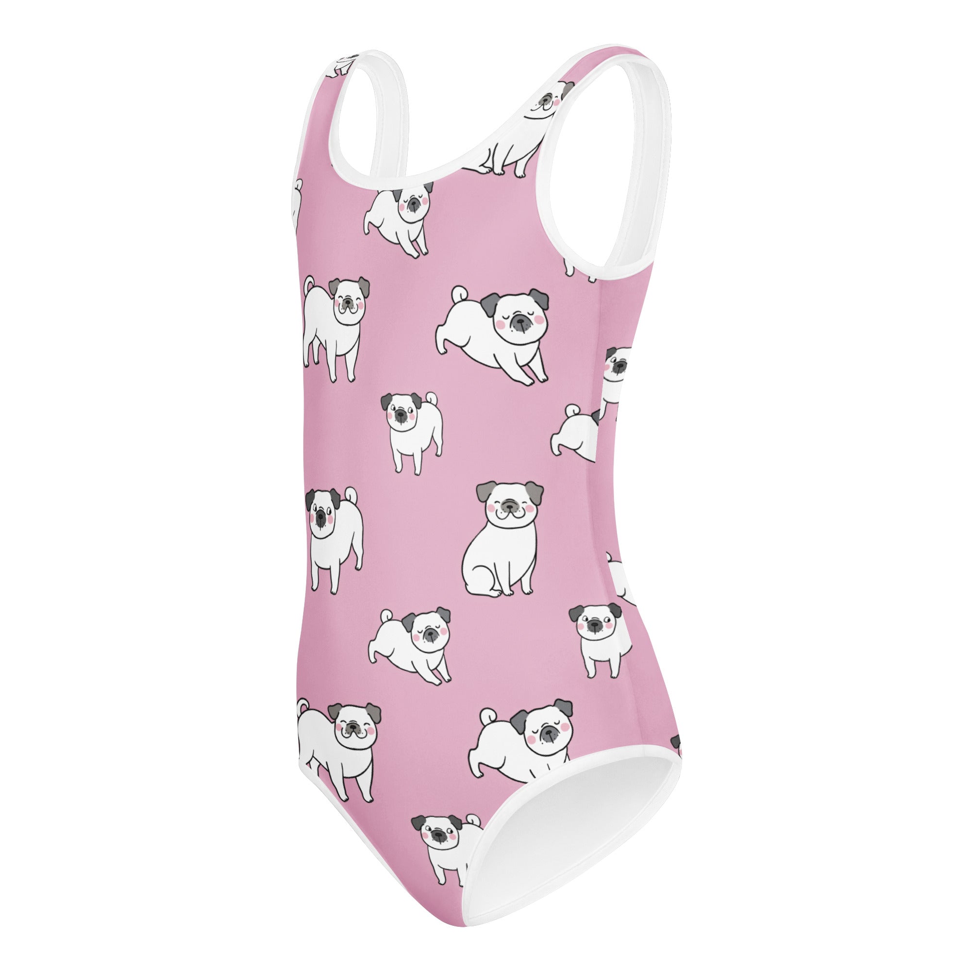 Girls Pink Pug Buttery Soft Leotard - Quick Drying For Dance and Gymnastics