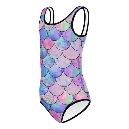Girls Mermaid Scale Buttery Soft Leotard - Quick Drying For Dance and Gymnastics