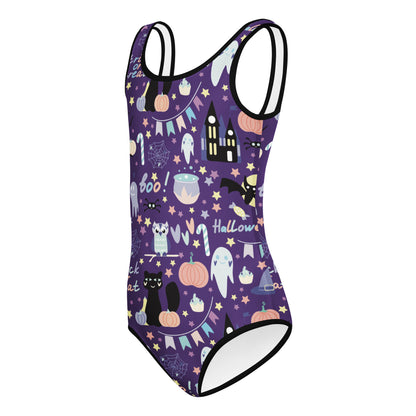 Girls Spooky Halloween Buttery Soft Leotard - Quick Drying For Dance and Gymnastics