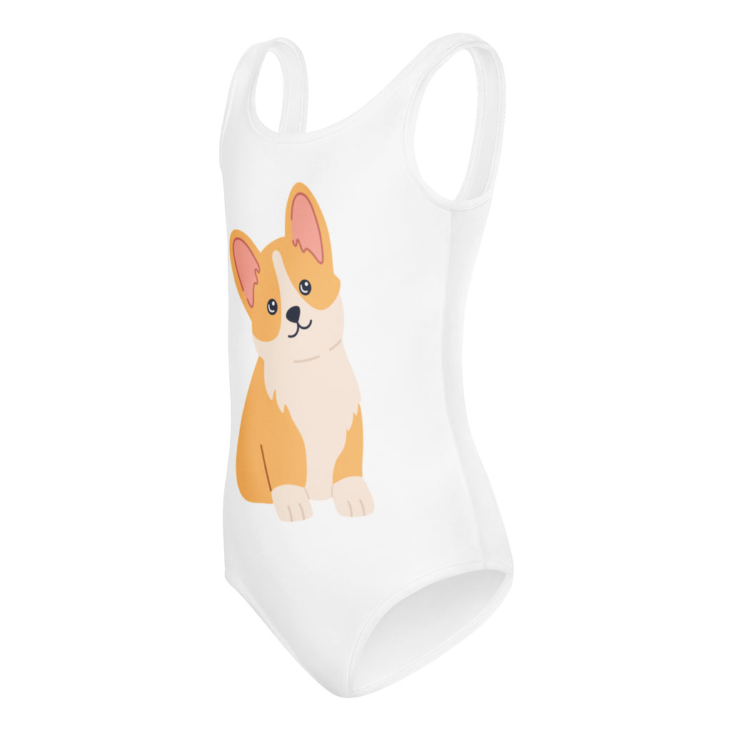 Girls Corgi Dog Buttery Soft Leotard - Quick Drying For Dance and Gymnastics