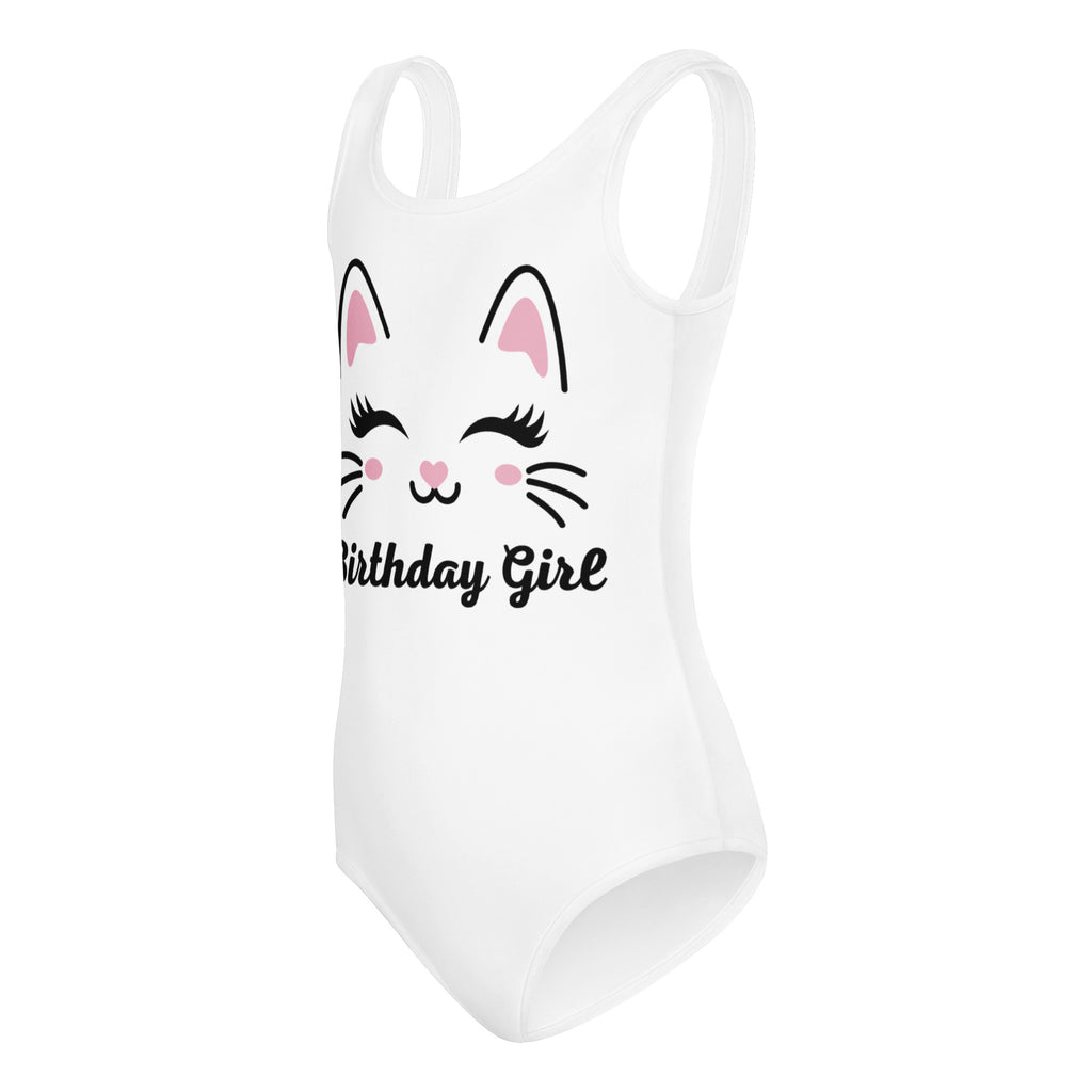 Birthday Girl Cute Cat Buttery Soft Leotard - Quick Drying For Dance and Gymnastics