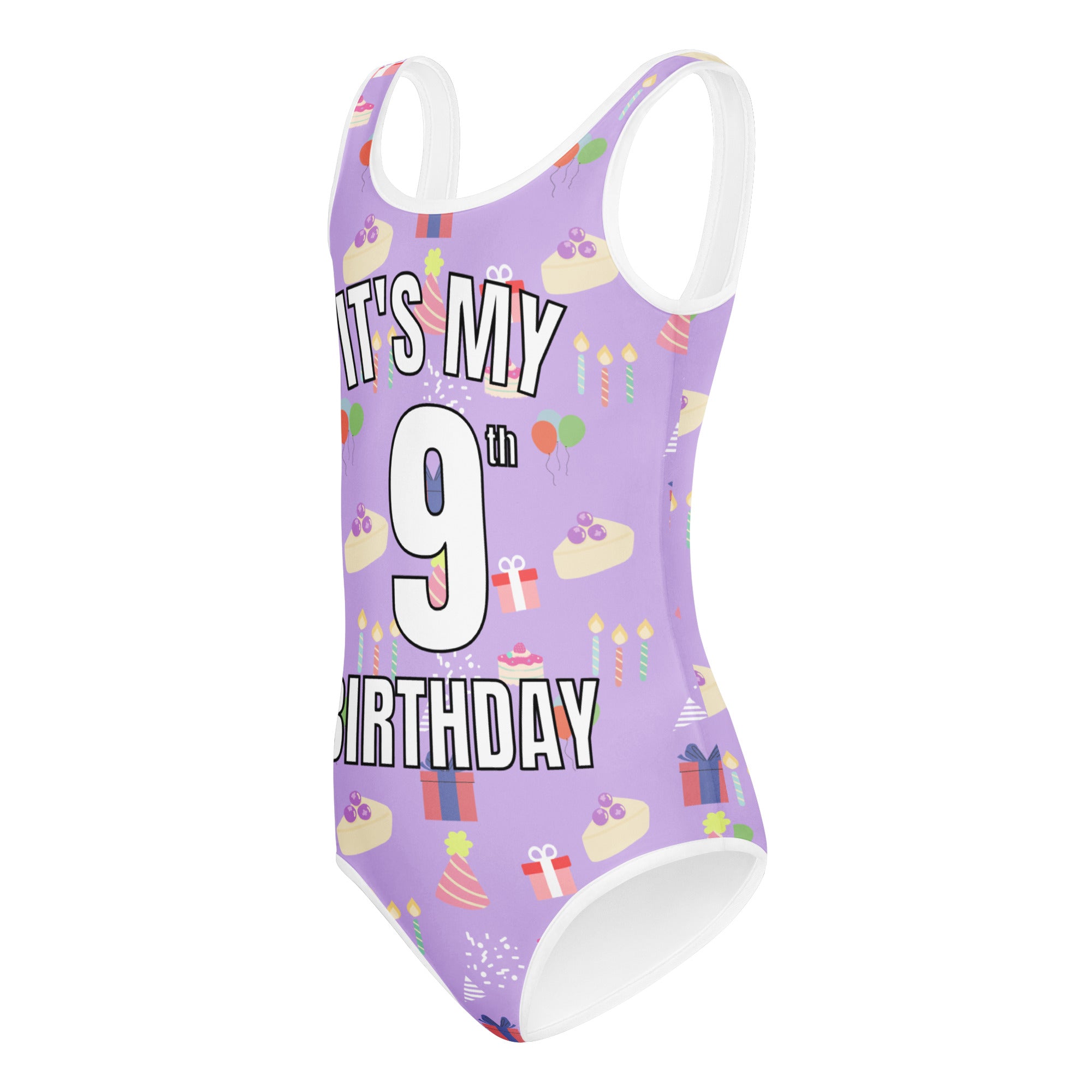 Girls Purple Birthday Party Custom Age It's My Birthday Leotard - Quick Drying For Dance and Gymnastics