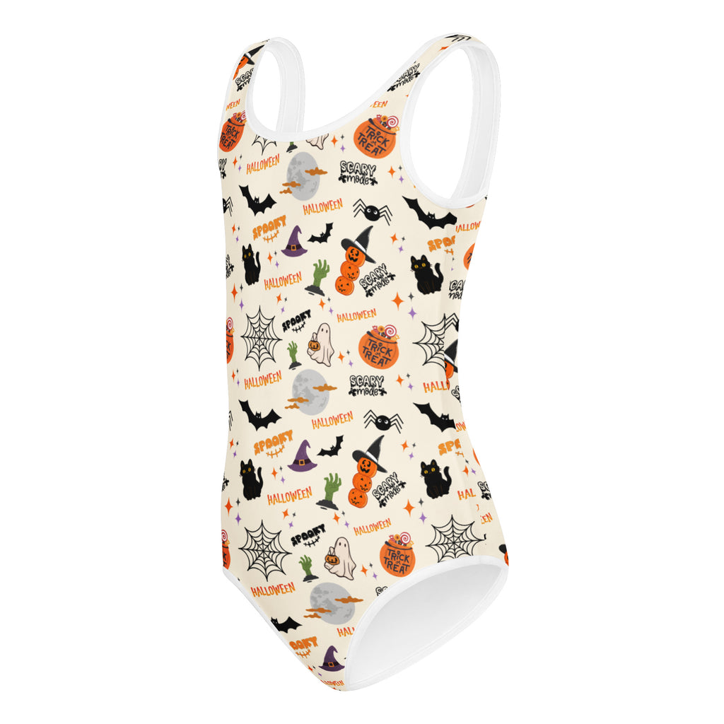 Girls Spooky Halloween Themed Leotard – Buttery-Soft, Quick-Dry 4-Way Stretch Comfort for Dance & Gymnastics