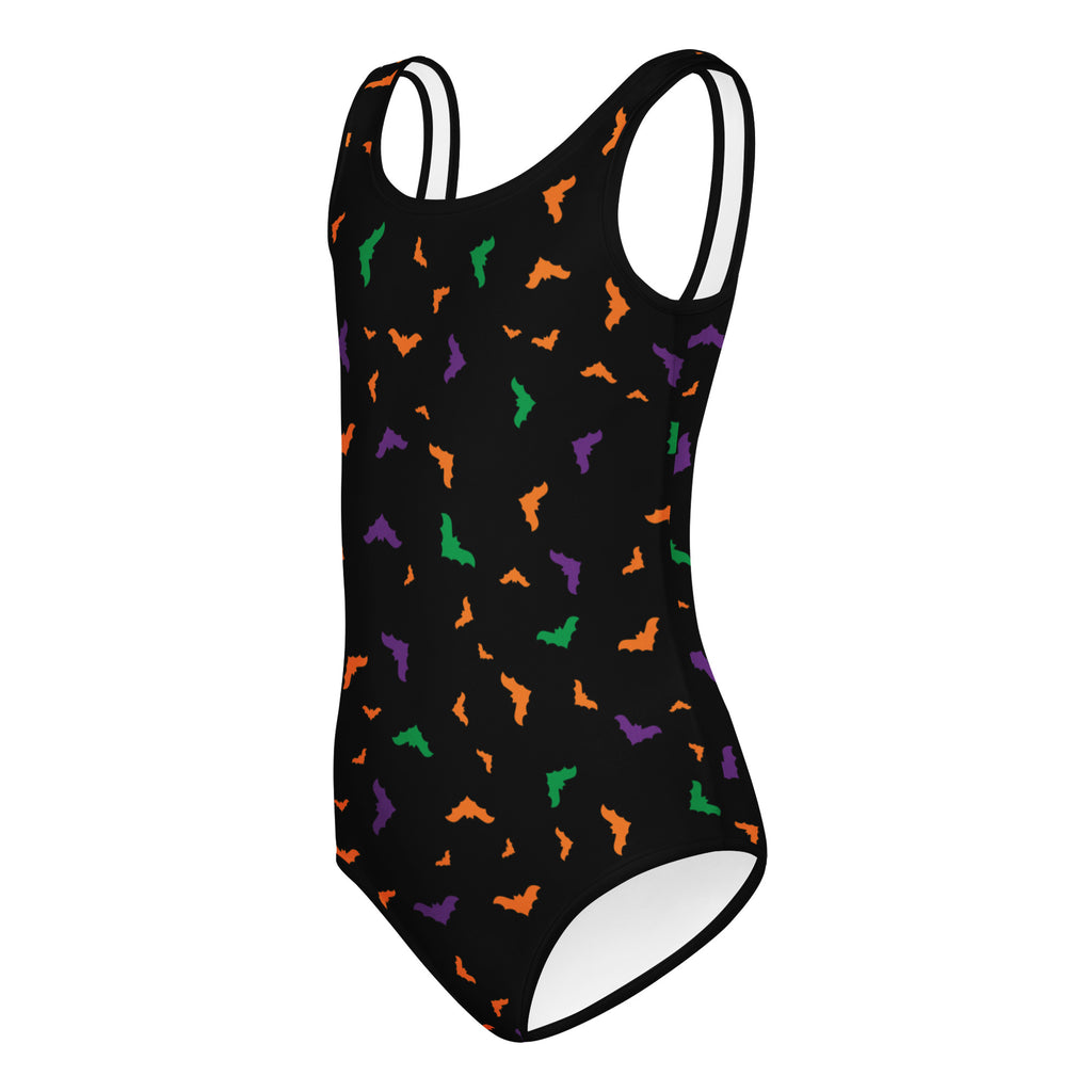 Girls Colorful Bats Halloween Leotard – Buttery-Soft, Quick-Dry 4-Way Stretch Comfort for Dance & Gymnastics