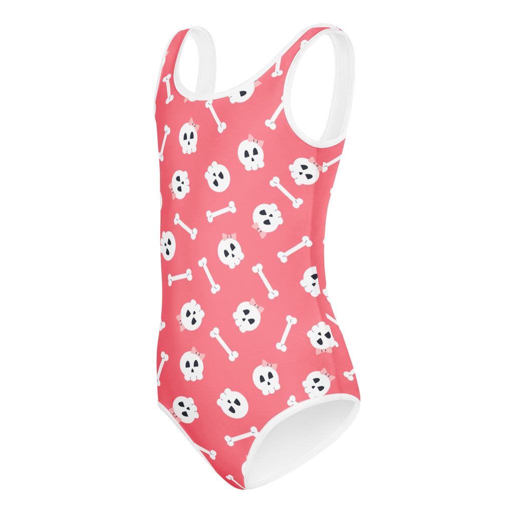 Girls Pink Skulls Halloween Leotard – Buttery-Soft, Quick-Dry 4-Way Stretch Comfort for Dance & Gymnastics