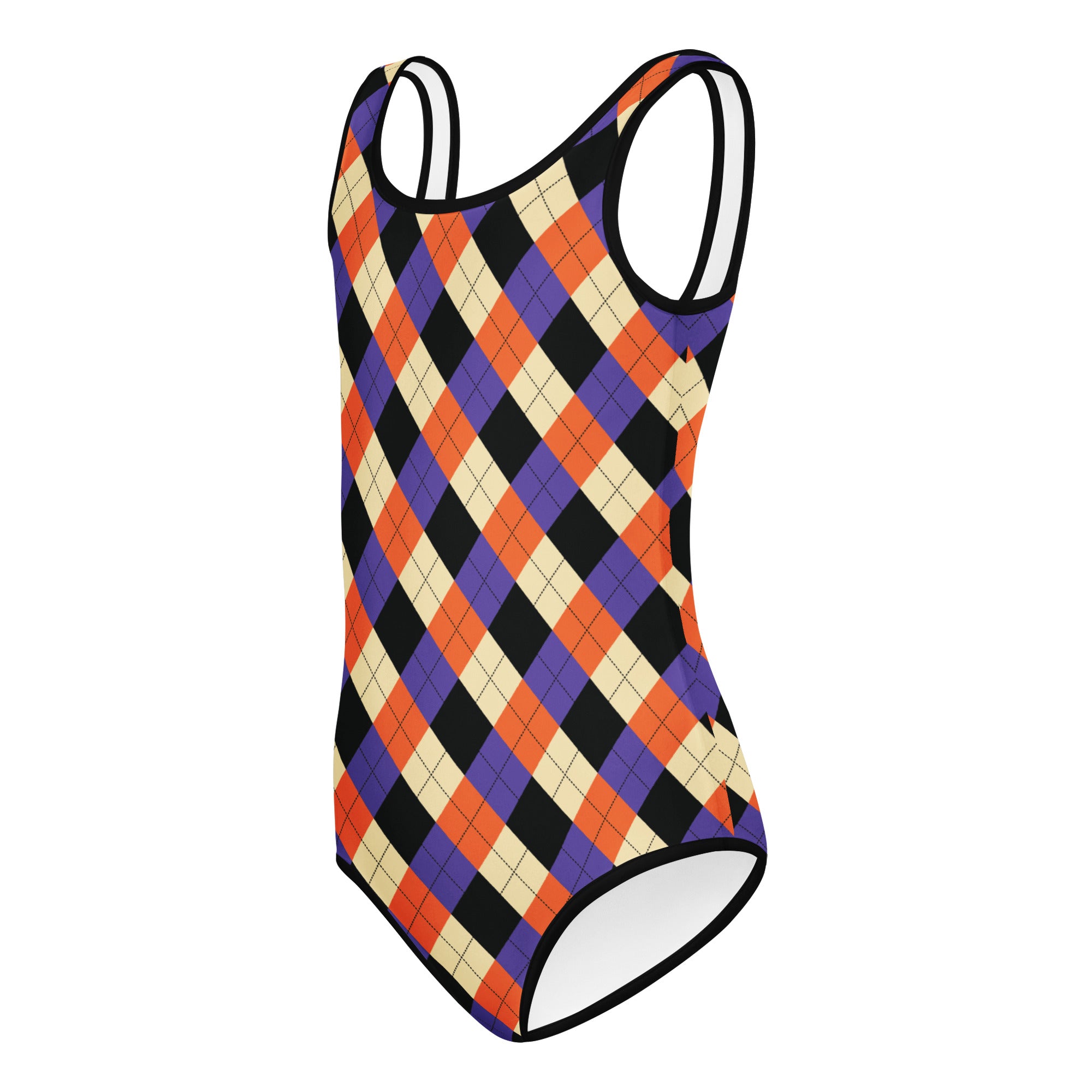 Girls Halloween Argyle Leotard – Buttery-Soft, Quick-Dry 4-Way Stretch Comfort for Dance & Gymnastics