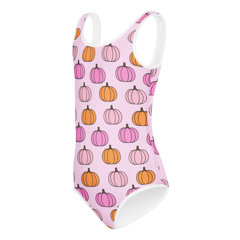 Girls Pink Orange Pumpkin Fall Leotard – Buttery-Soft, Quick-Dry 4-Way Stretch Comfort for Dance & Gymnastics