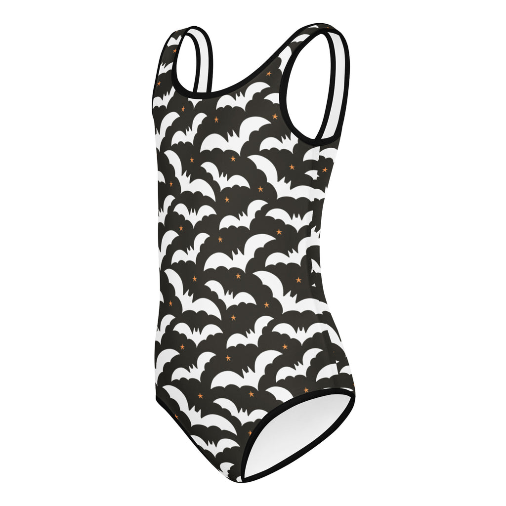 Girls Brown White Bat Halloween Leotard – Buttery-Soft, Quick-Dry 4-Way Stretch Comfort for Dance & Gymnastics